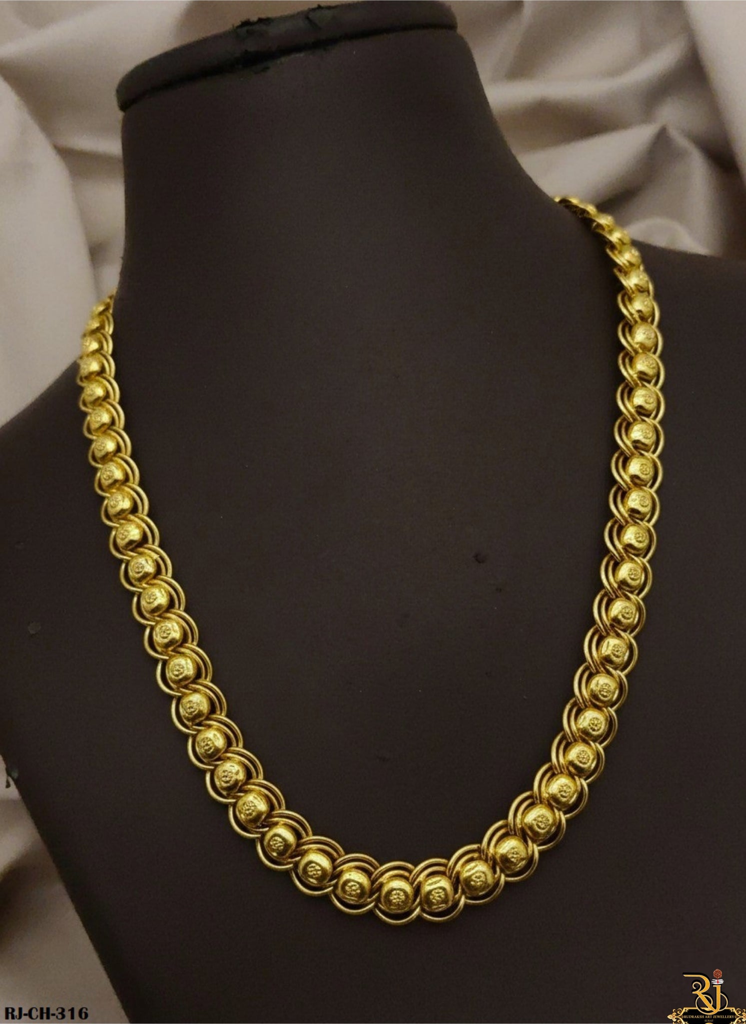 Layered Luxurious Round Lotus Design Chain For Men's-CH-316