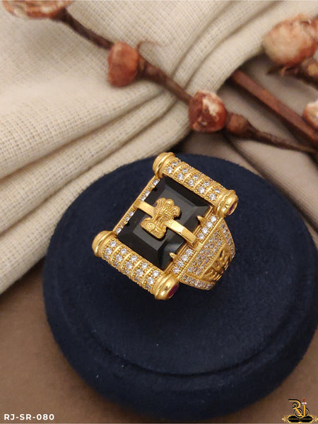 Men's Black Onyx Square Signet 14k Solid Yellow Big Bold Real Gold Ring |  eBay