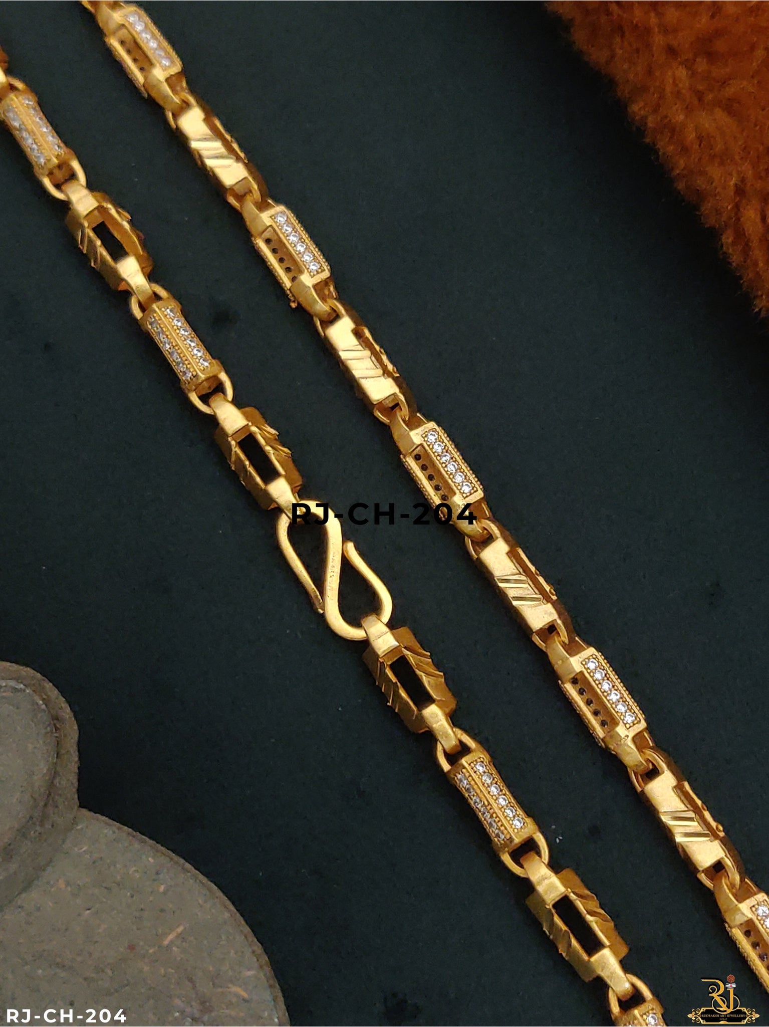 Exclusive Design Gold Pleted Men's Fashion Diamond Chain CH-204