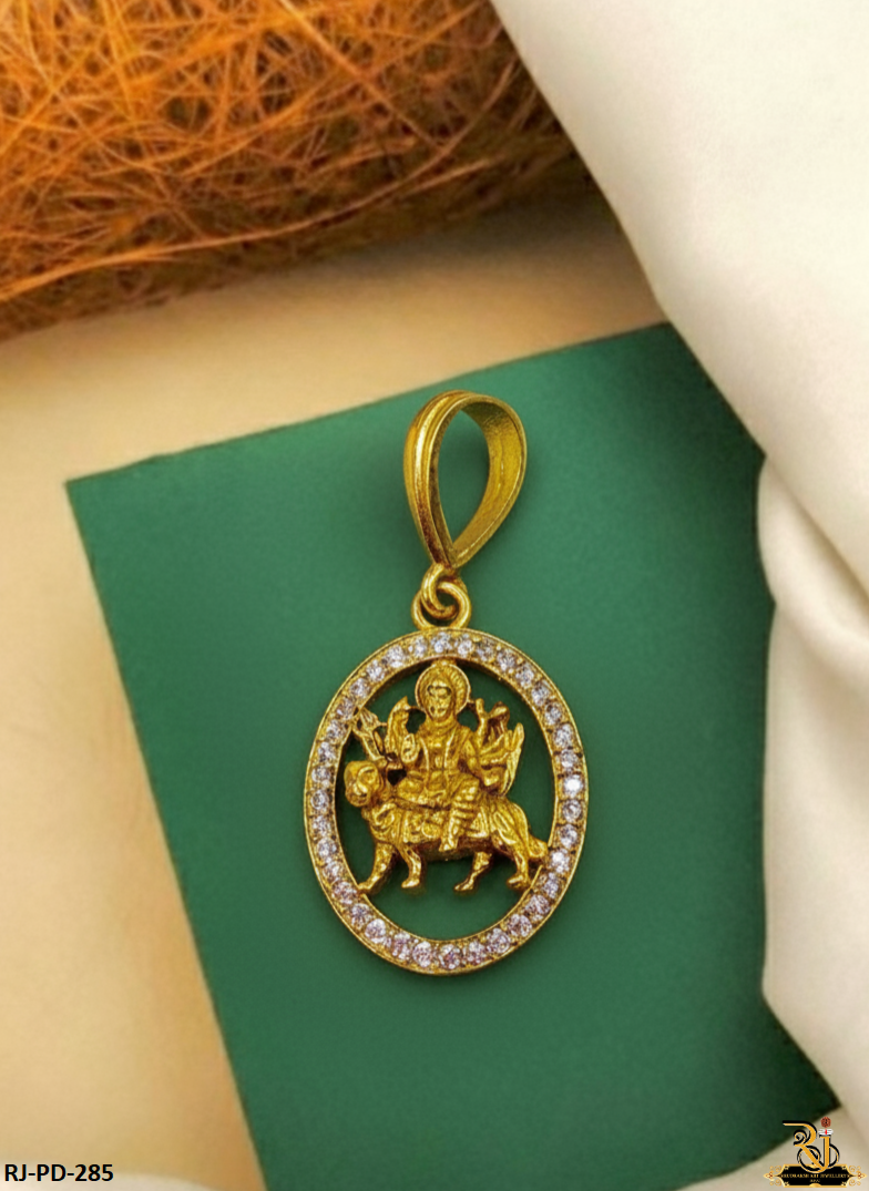 Religious and Spiritual Ambe Maa Gold Plated Pendant For Men's-PD-285