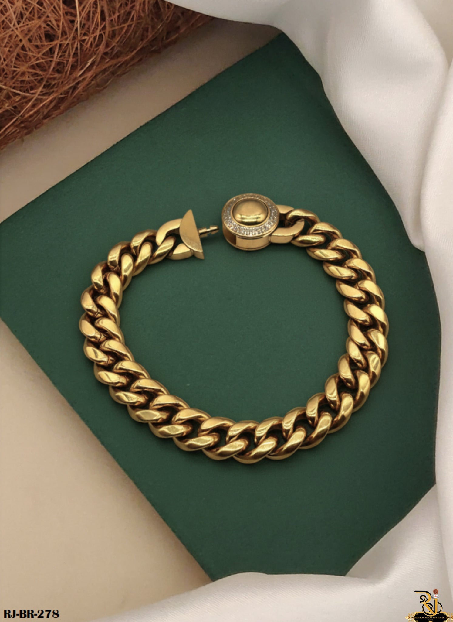 Flow & Shining Hip Hop Diamond Cuban Bracelet For Men's-BR-278