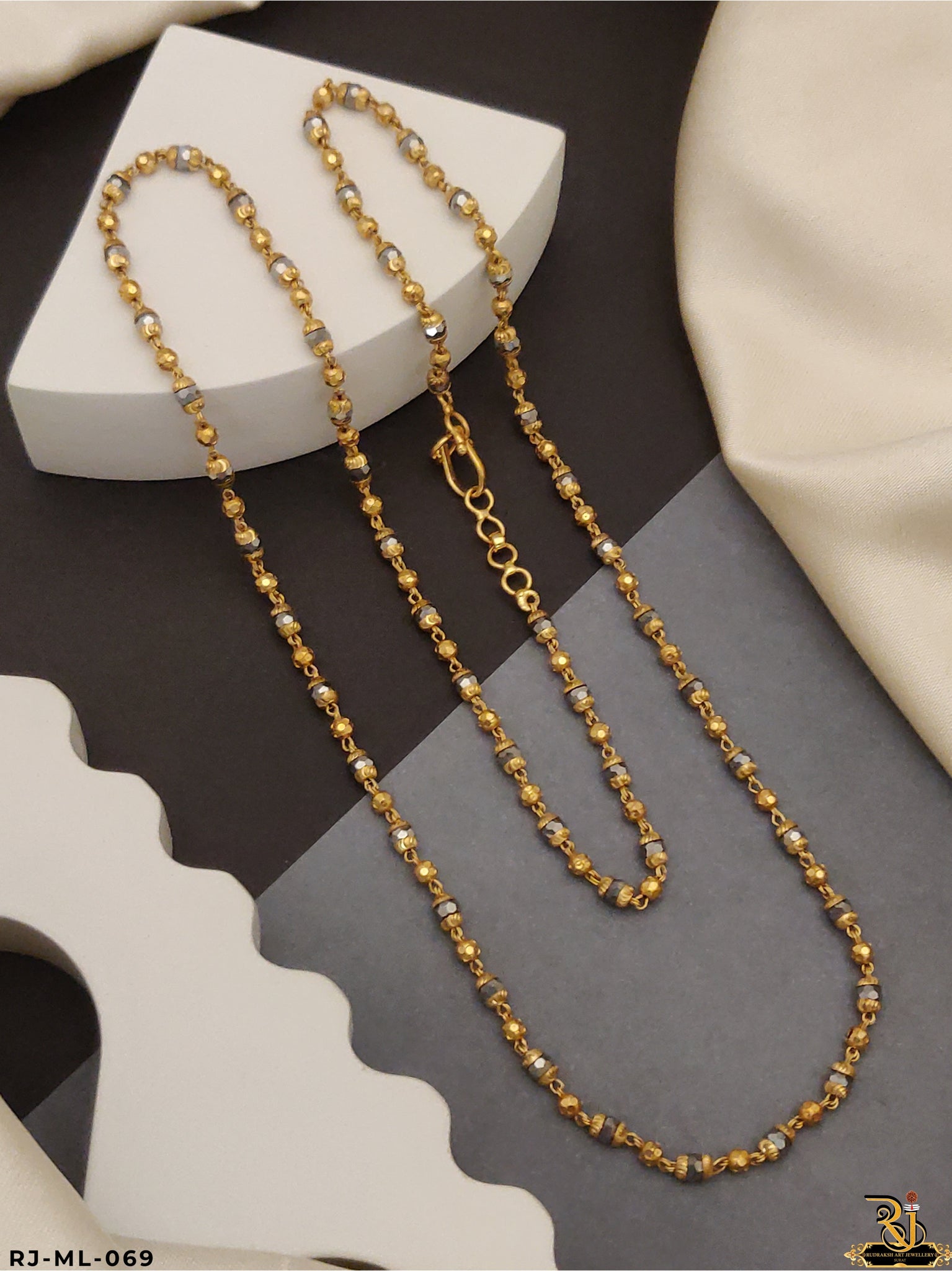 Cristal Design Gold Pleted One By One Mala ML-069