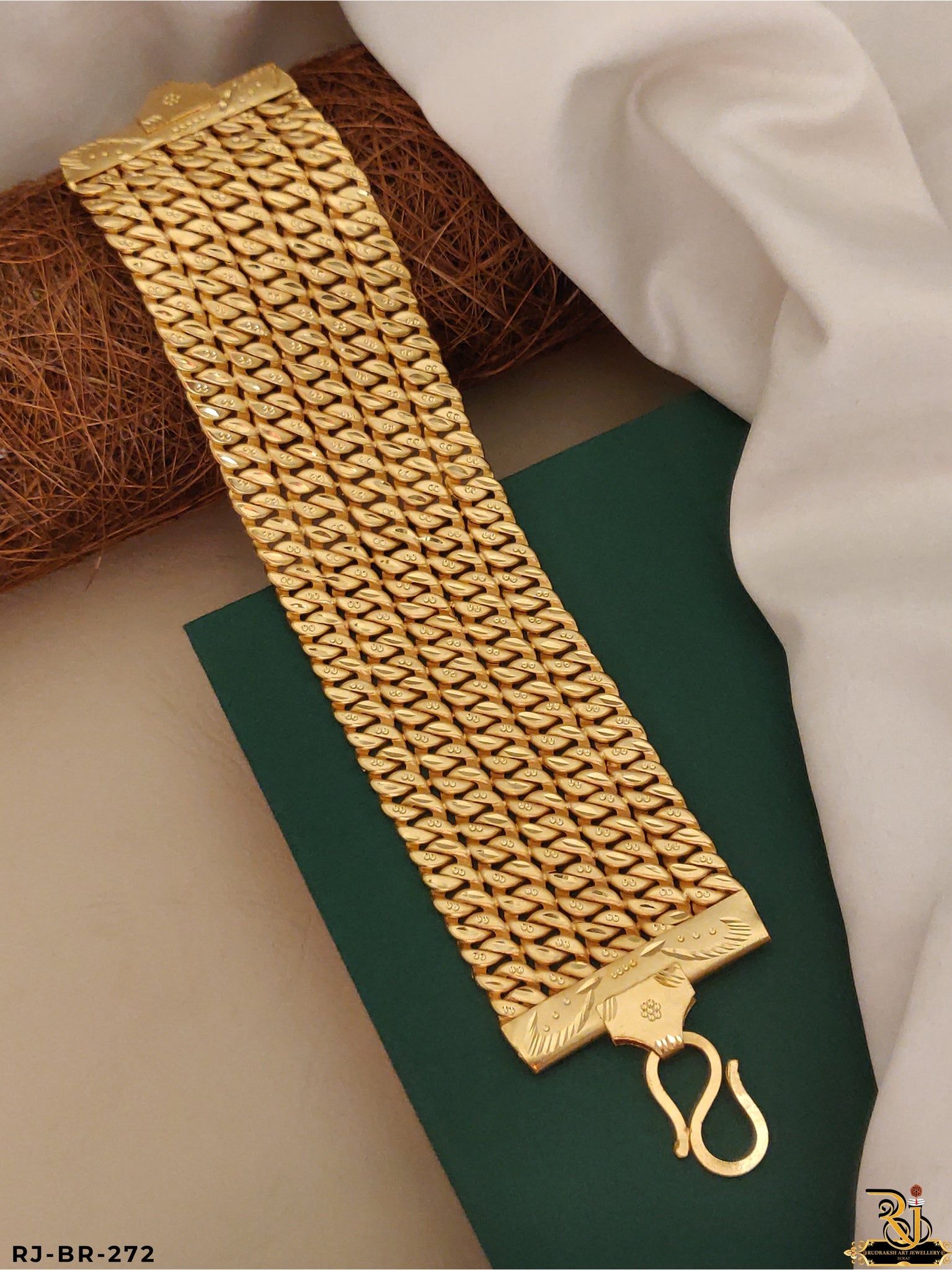 Rajwadi 5 line Pokal Bracelet For Men's-BR-272
