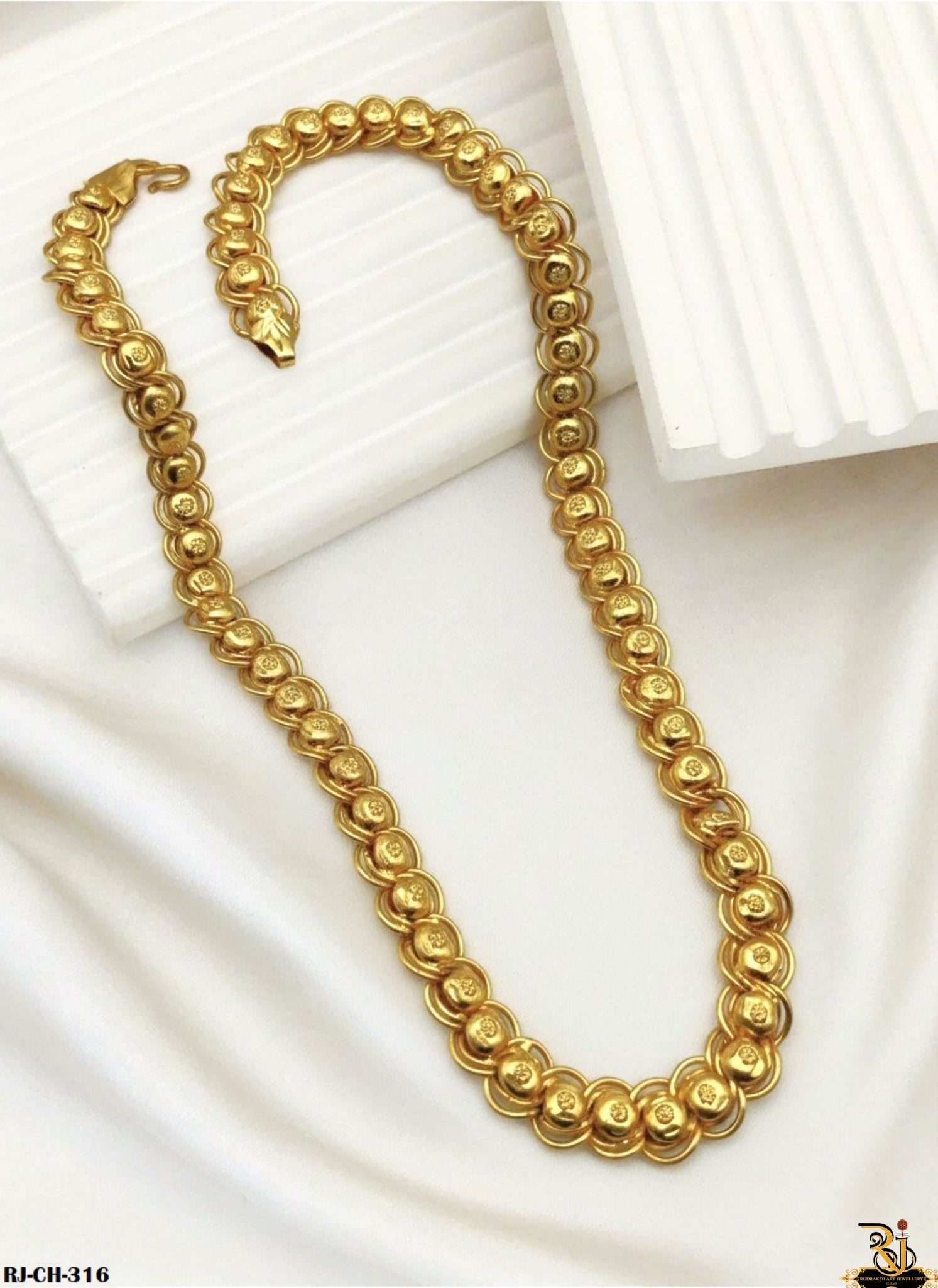 Layered Luxurious Round Lotus Design Chain For Men's-CH-316