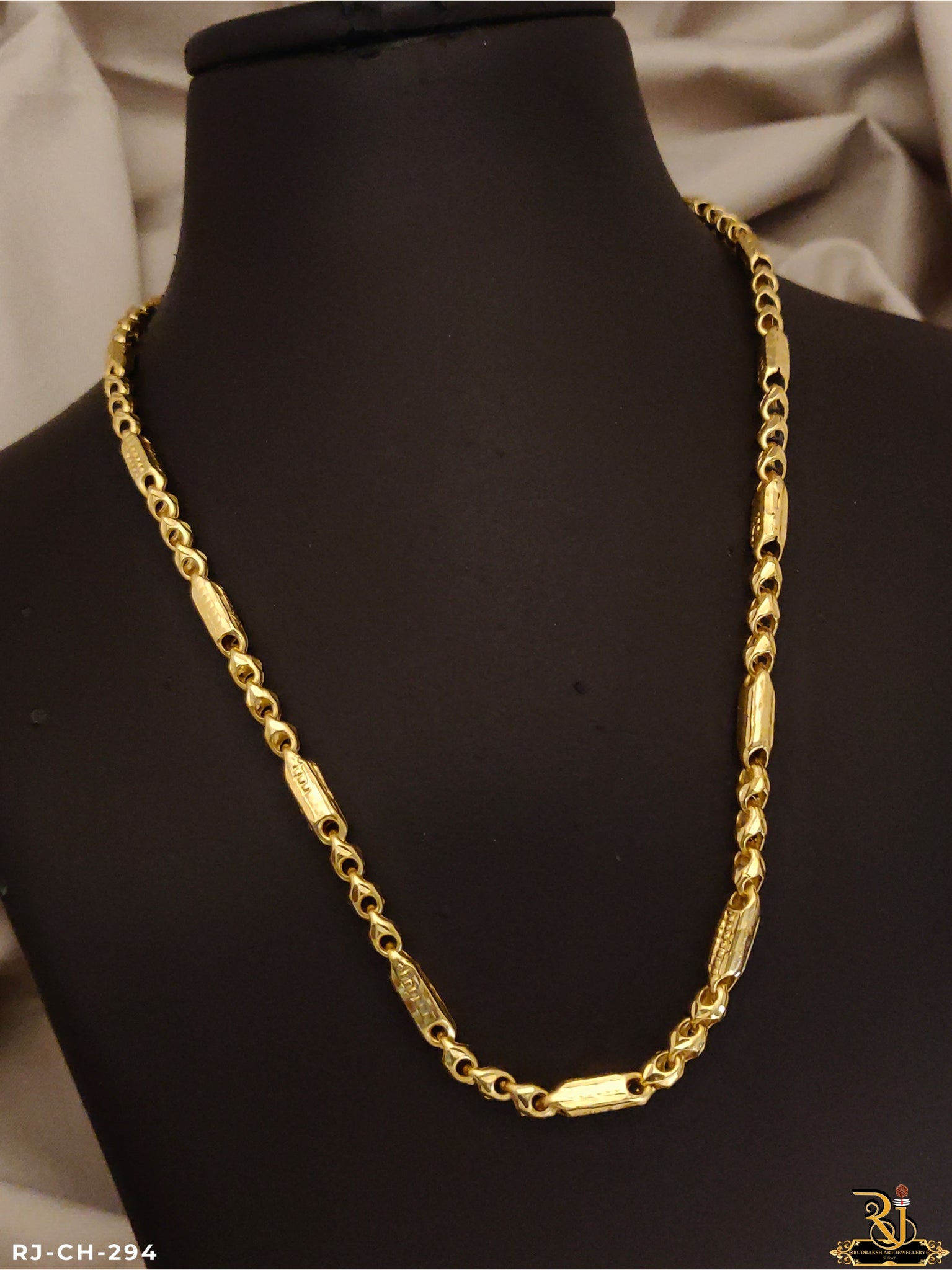 Prestige Royale Gold Plated Hollow Chain For Men's-CH-294