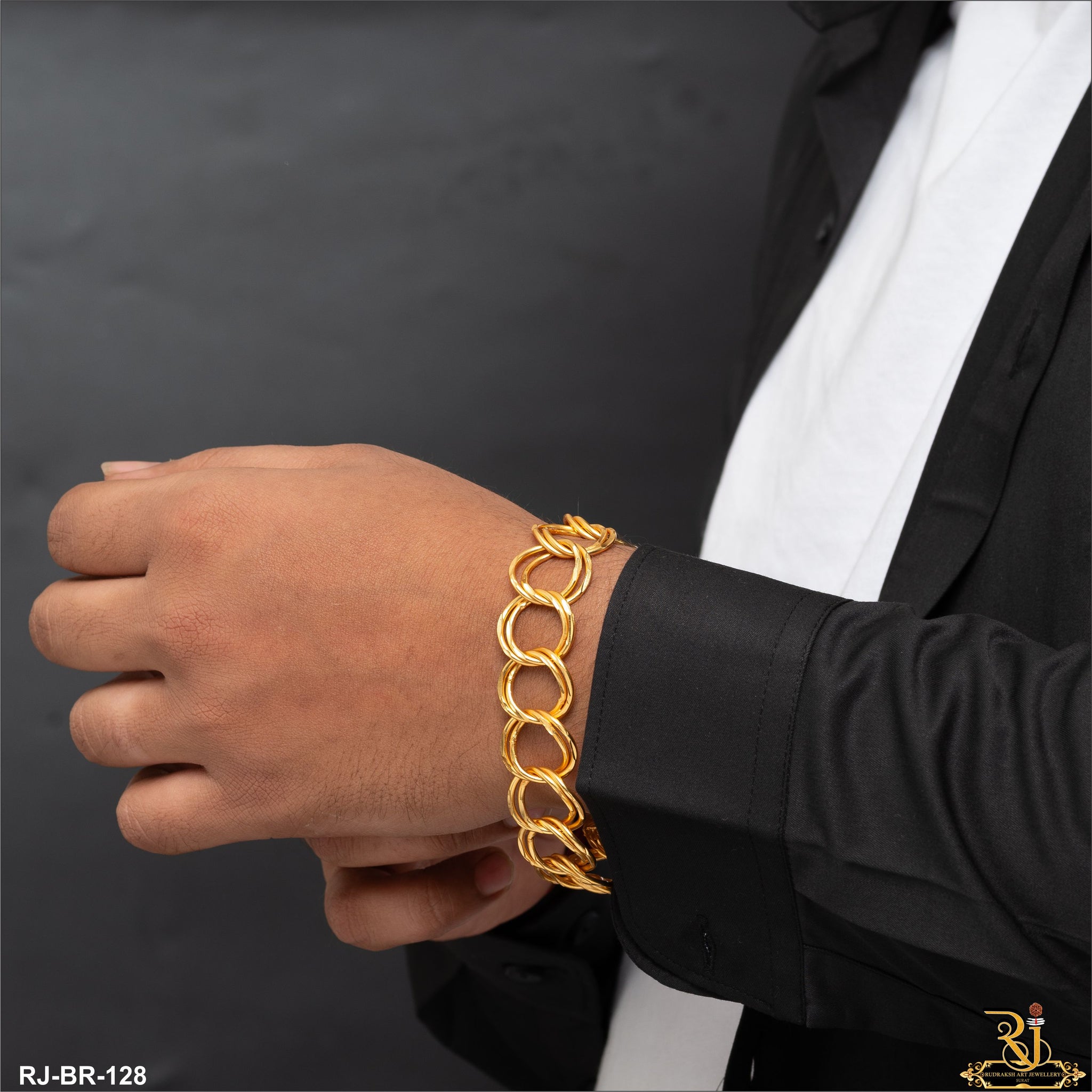 Round Round gold Design Men’s Fashion Bracelet BR-128