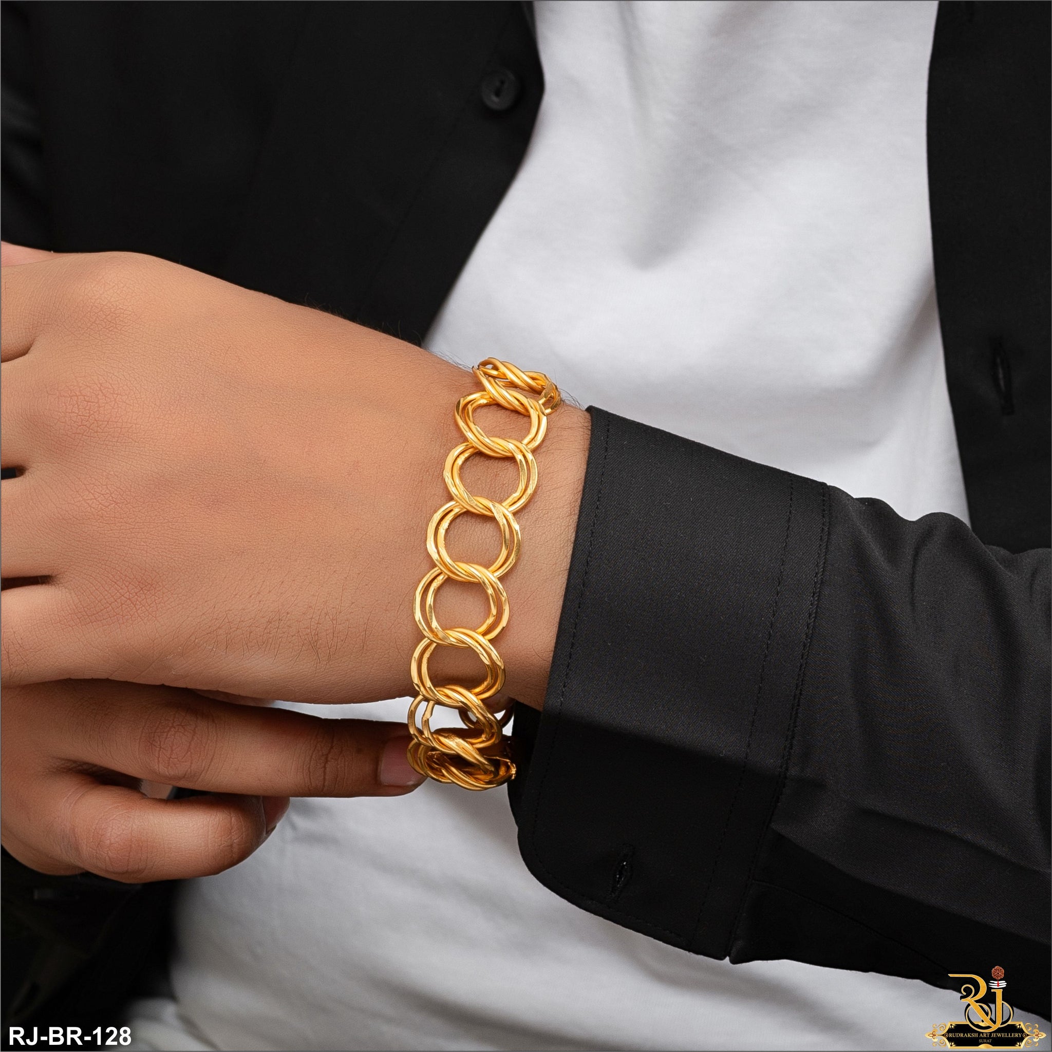 Round Round gold Design Men’s Fashion Bracelet BR-128