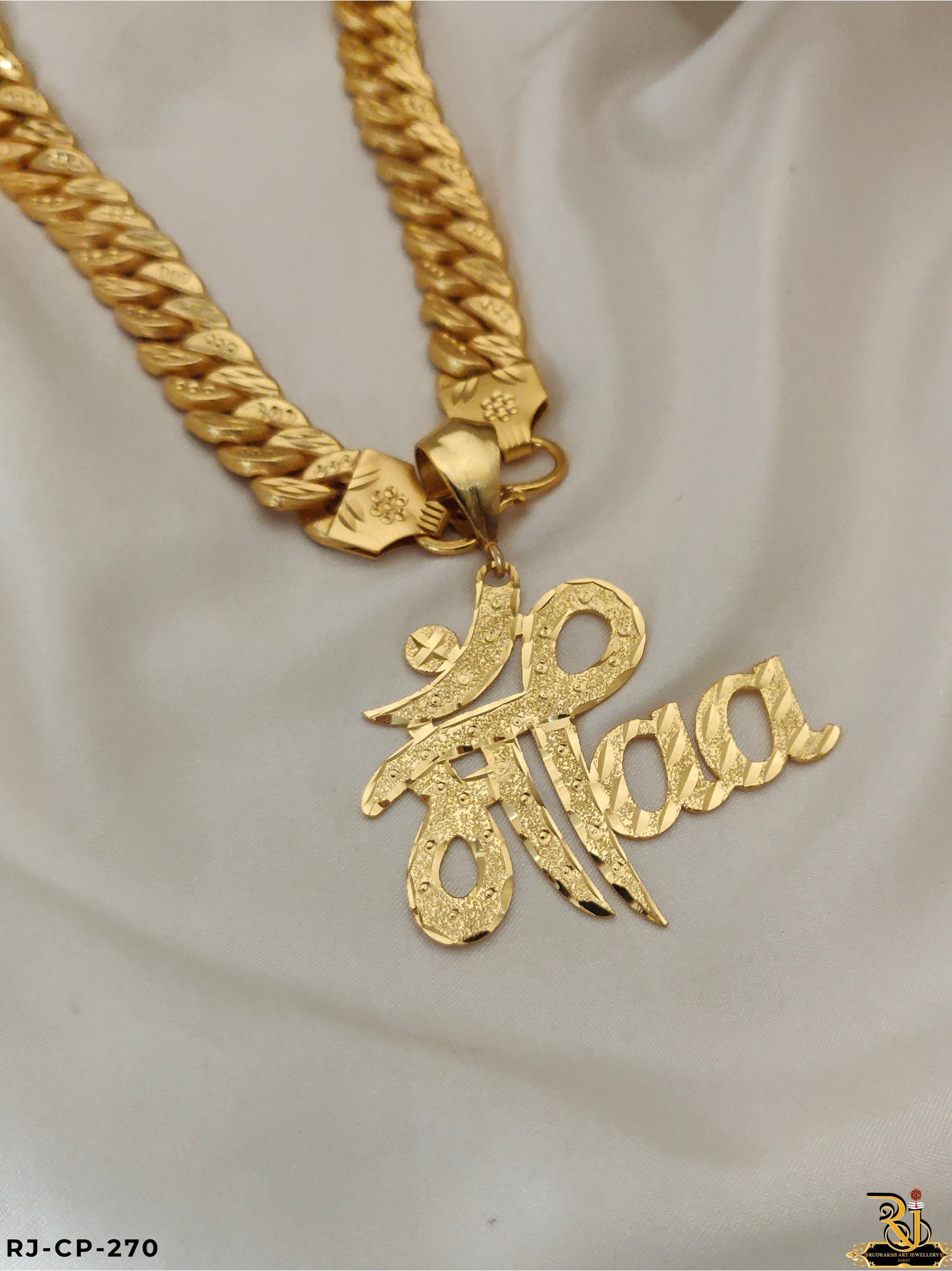 Attractive Micro Gold Maa Pendant With Pokal Chain for men's-CP-270
