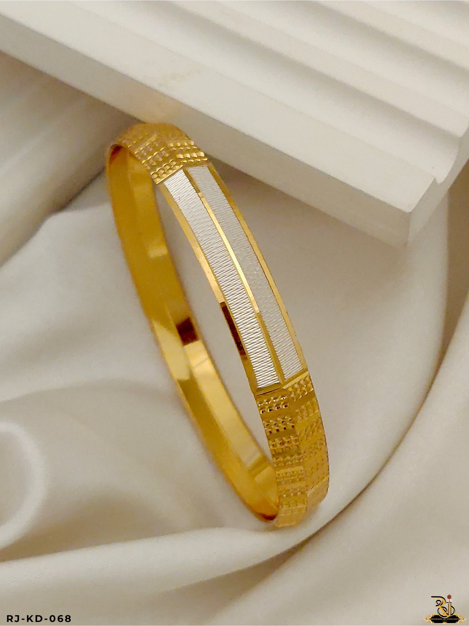 Vintage Looking Dual Tone CNC Kada For Men's-KD-068