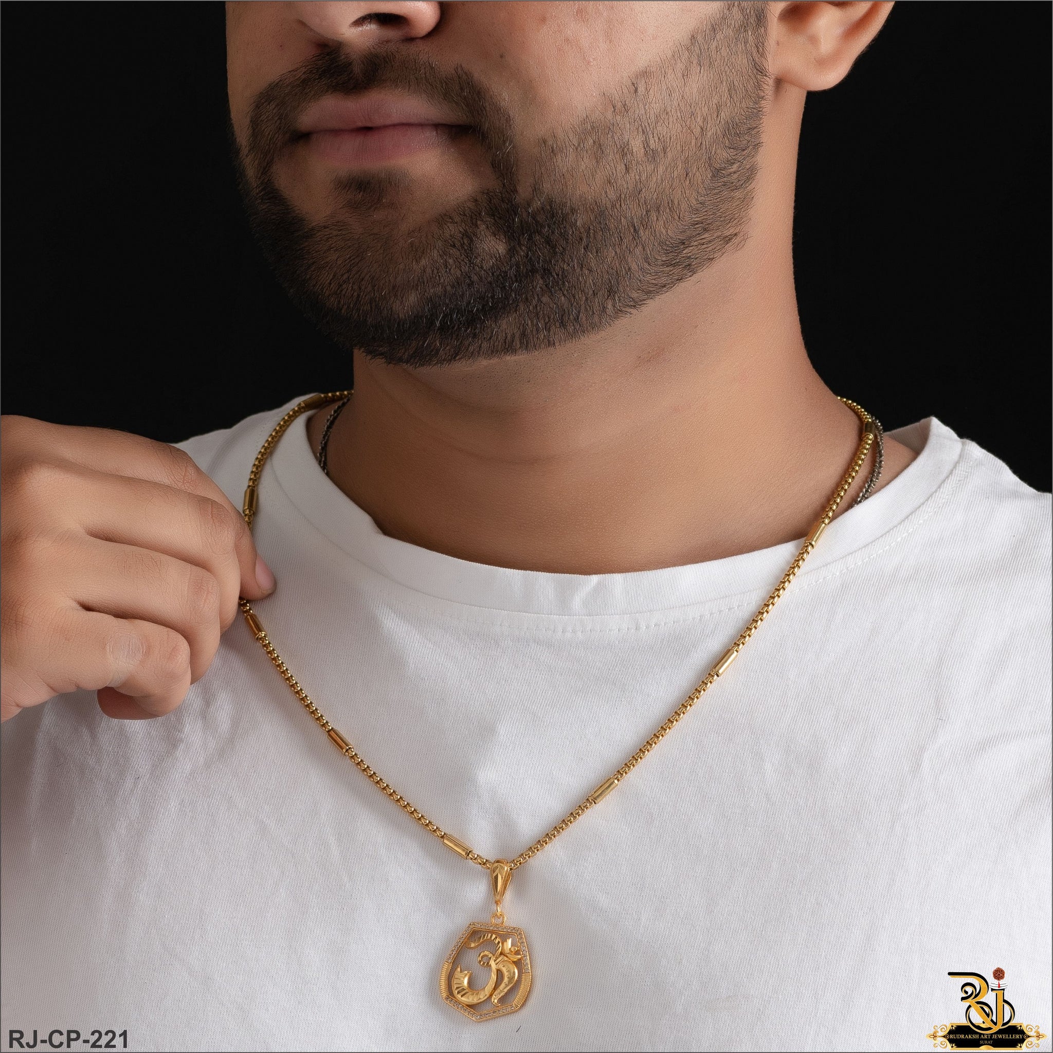 Nice Detaling Mens Fashion Design Om Pendant With Chain CP-221