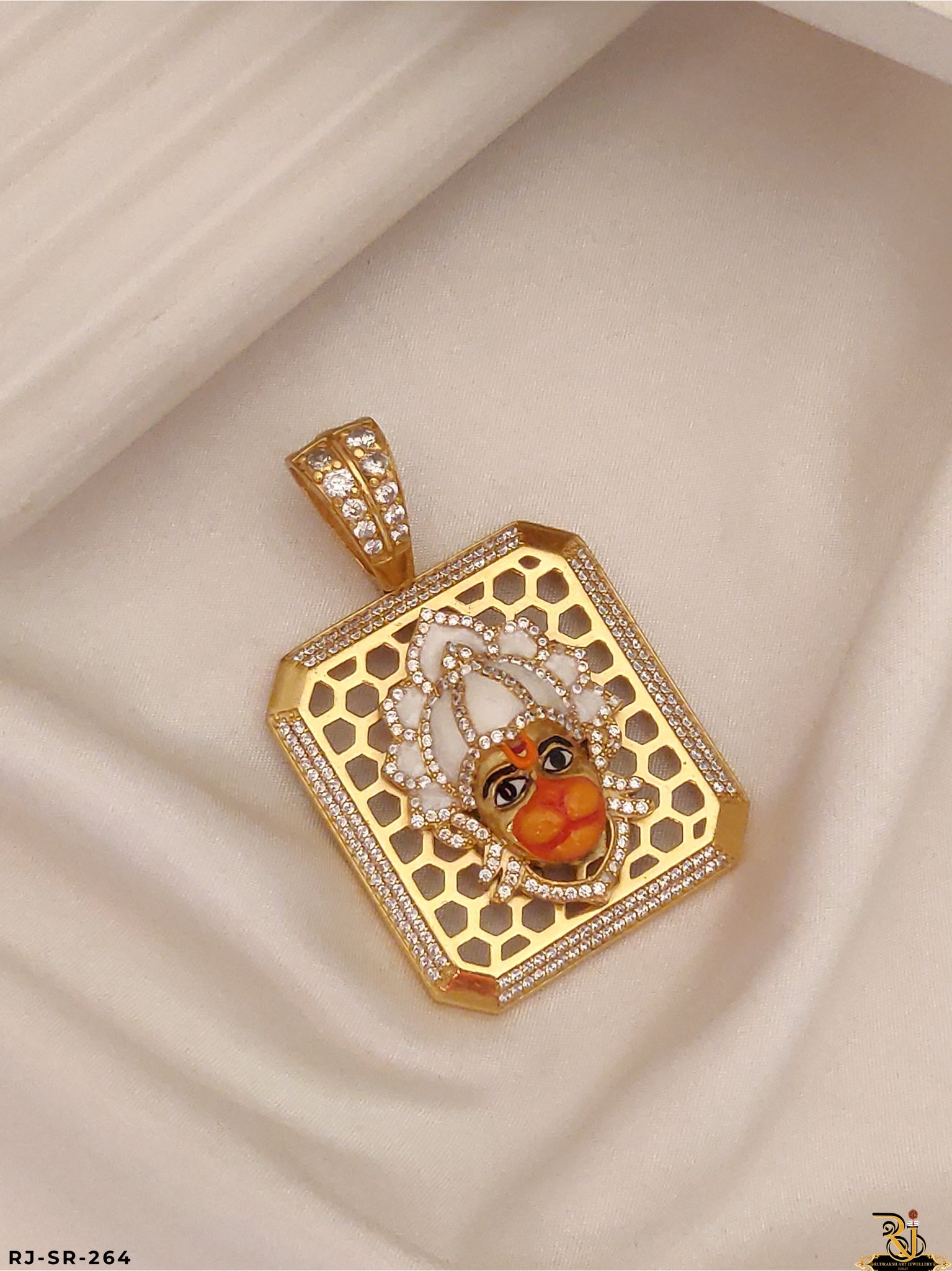 Bajrang Bali Blessing Diamond Design Pendant-PD-264