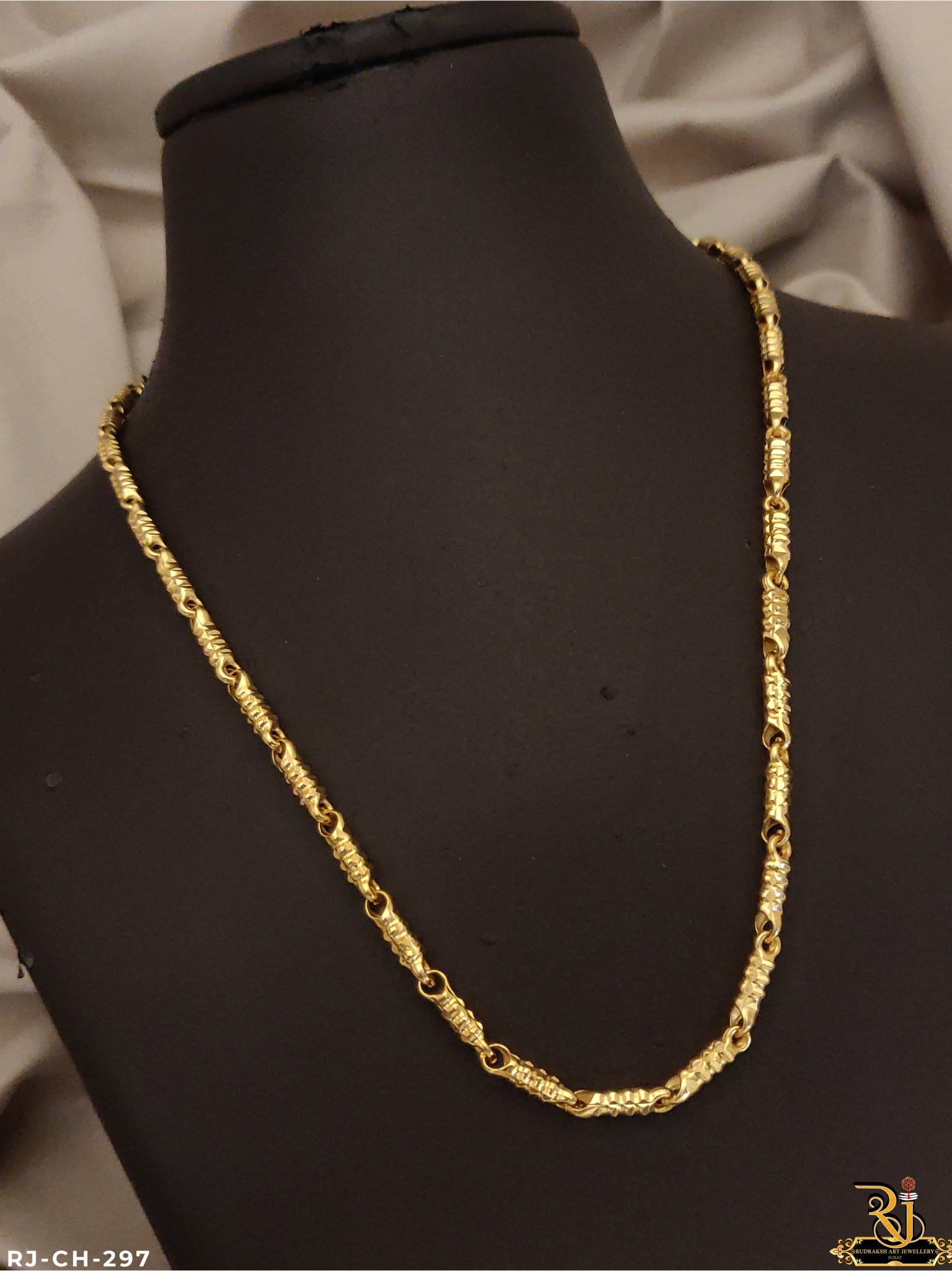 Majestic Hollow Gold Plated Chain For Men's-CH-297