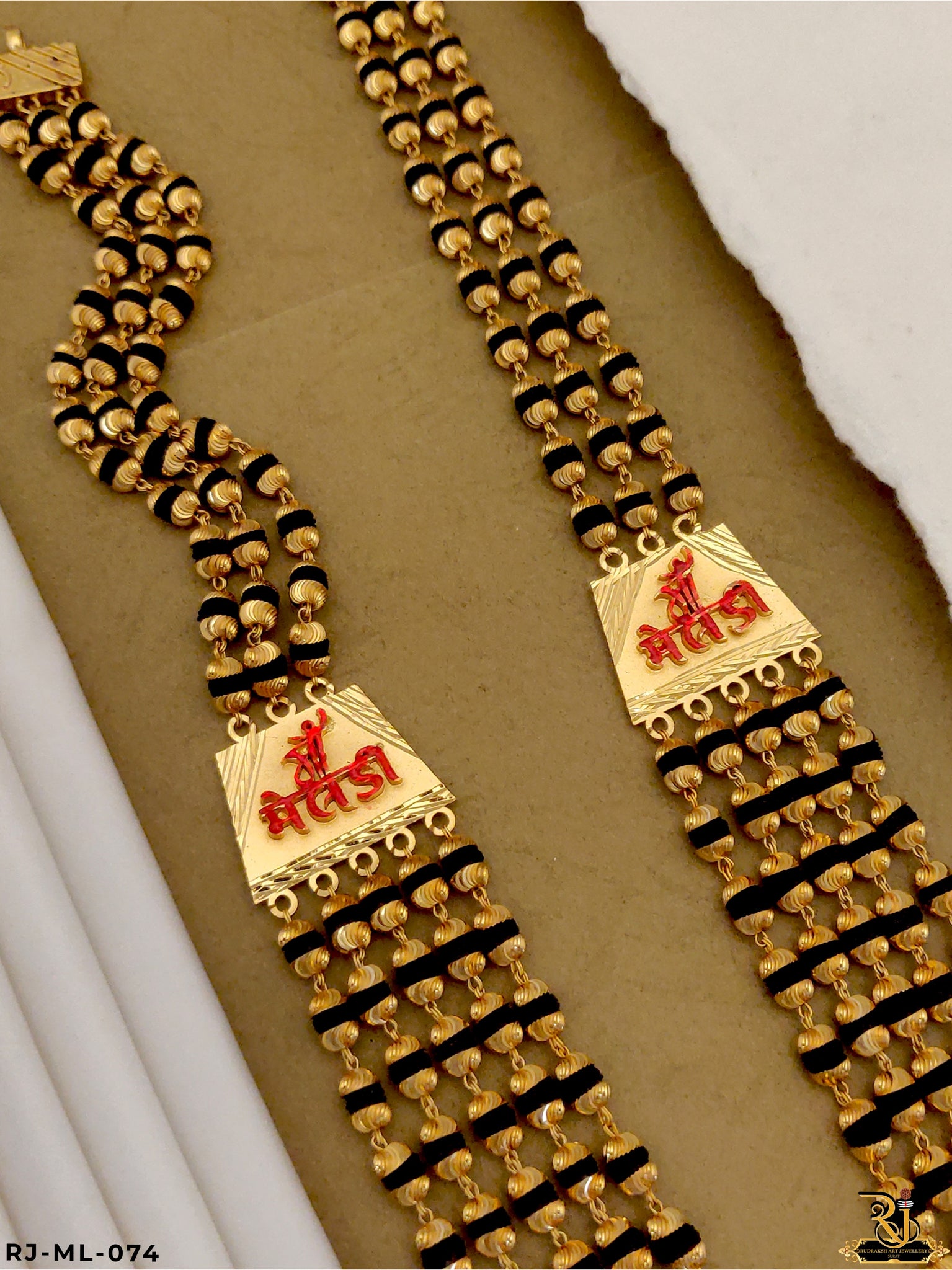 Ma Meldi Design Gold Pleted 5 Line Mala ML-074