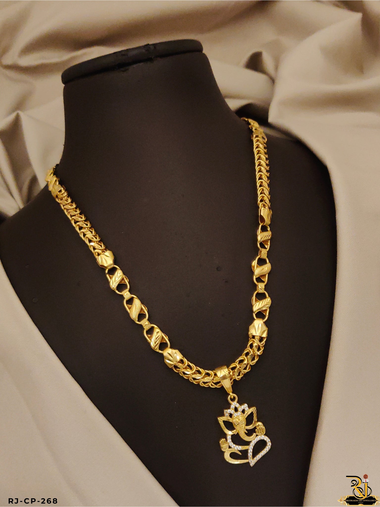 Spiritual Ganpati Bappa Pendant with Kadi chain For Men's-CP-268