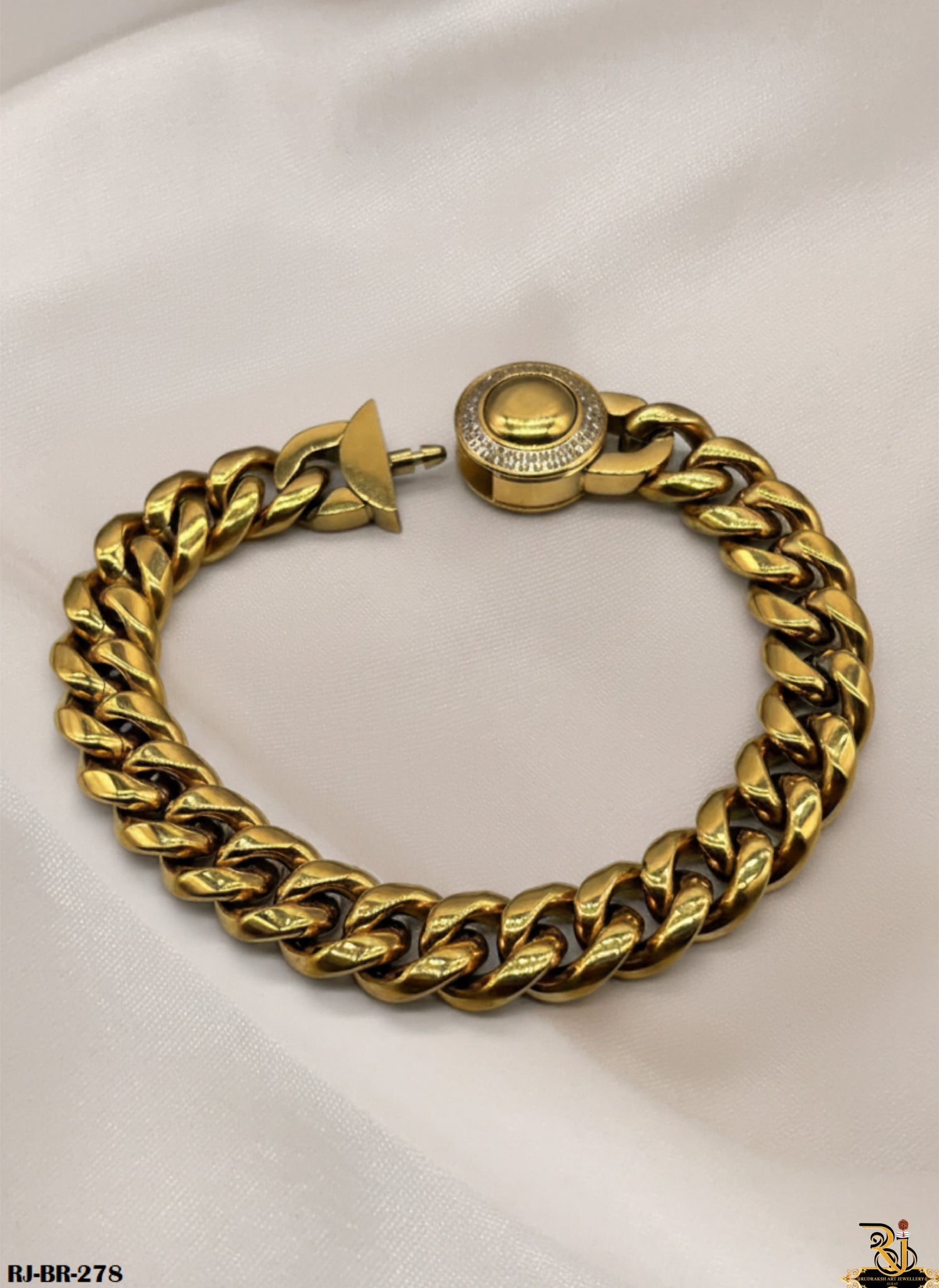 Flow & Shining Hip Hop Diamond Cuban Bracelet For Men's-BR-278