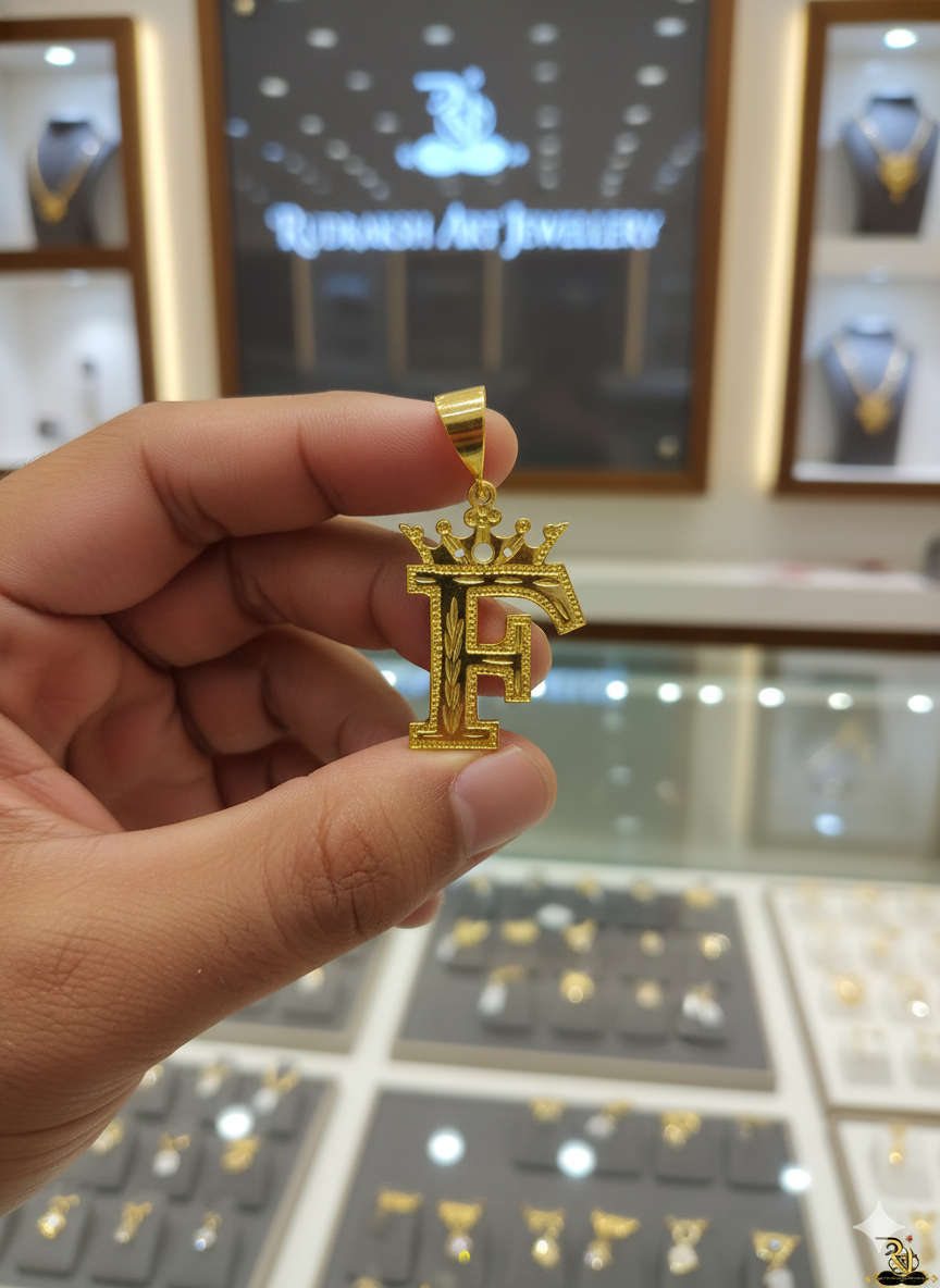 F Latter Name Men’s Fashion Pendant PD-194