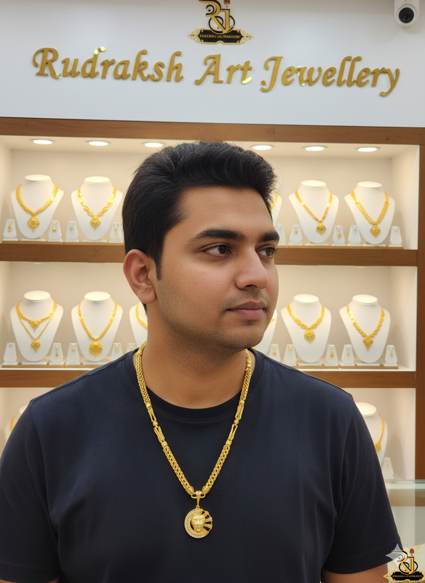 Roaring Tiger Face Pendant With Kadi Chain for men's-CP-261