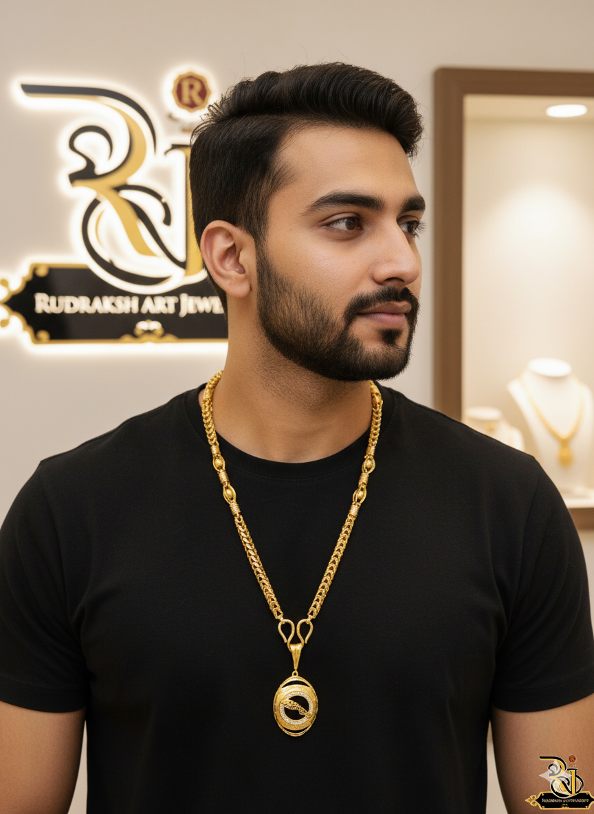 Elegant Diamond Jaguar Pendant With Kadi Chain for men's-CP-269