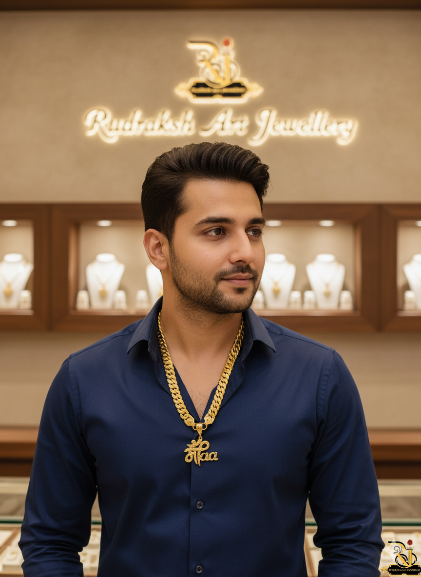 Attractive Micro Gold Maa Pendant With Pokal Chain for men's-CP-270