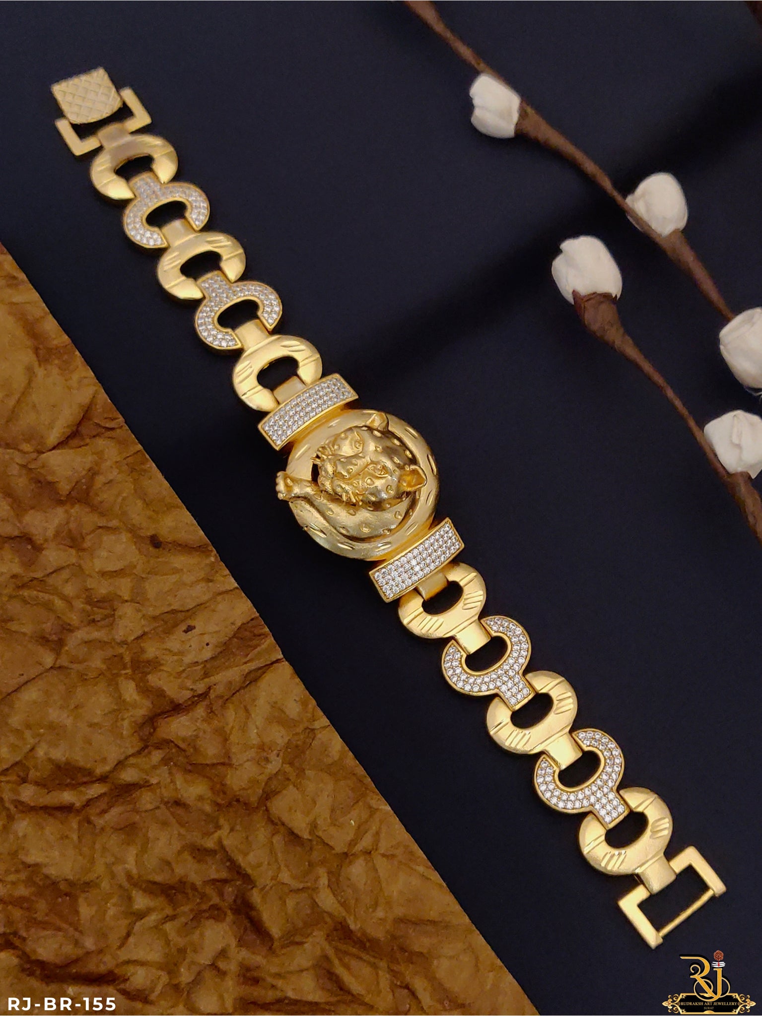 Vintage and Exclusive Jaguar Gold Plated Bracelet For Men's-BR-155
