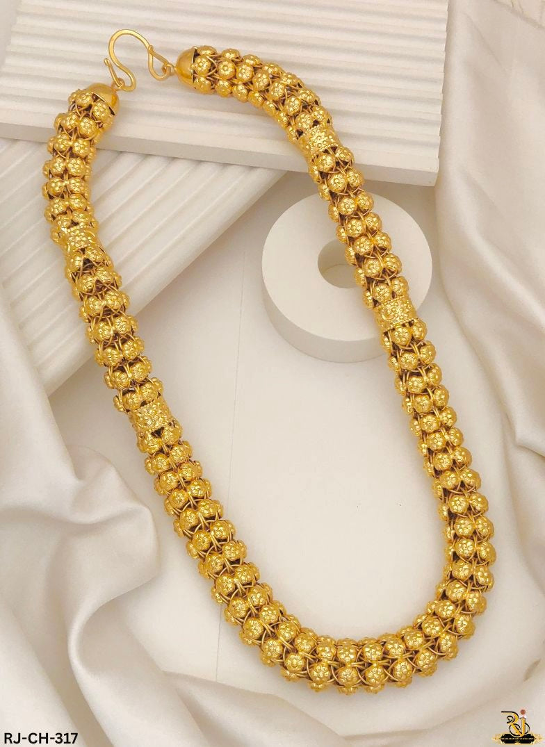 Heavy and Luxurious Gold Finished Gold Plated Chain For Men's-CH-317