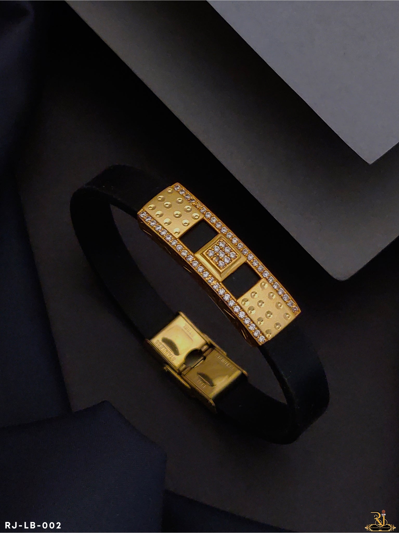 Micro Gold Plated with Diamond Sophisticated Design Bracelet for Men -LB-002