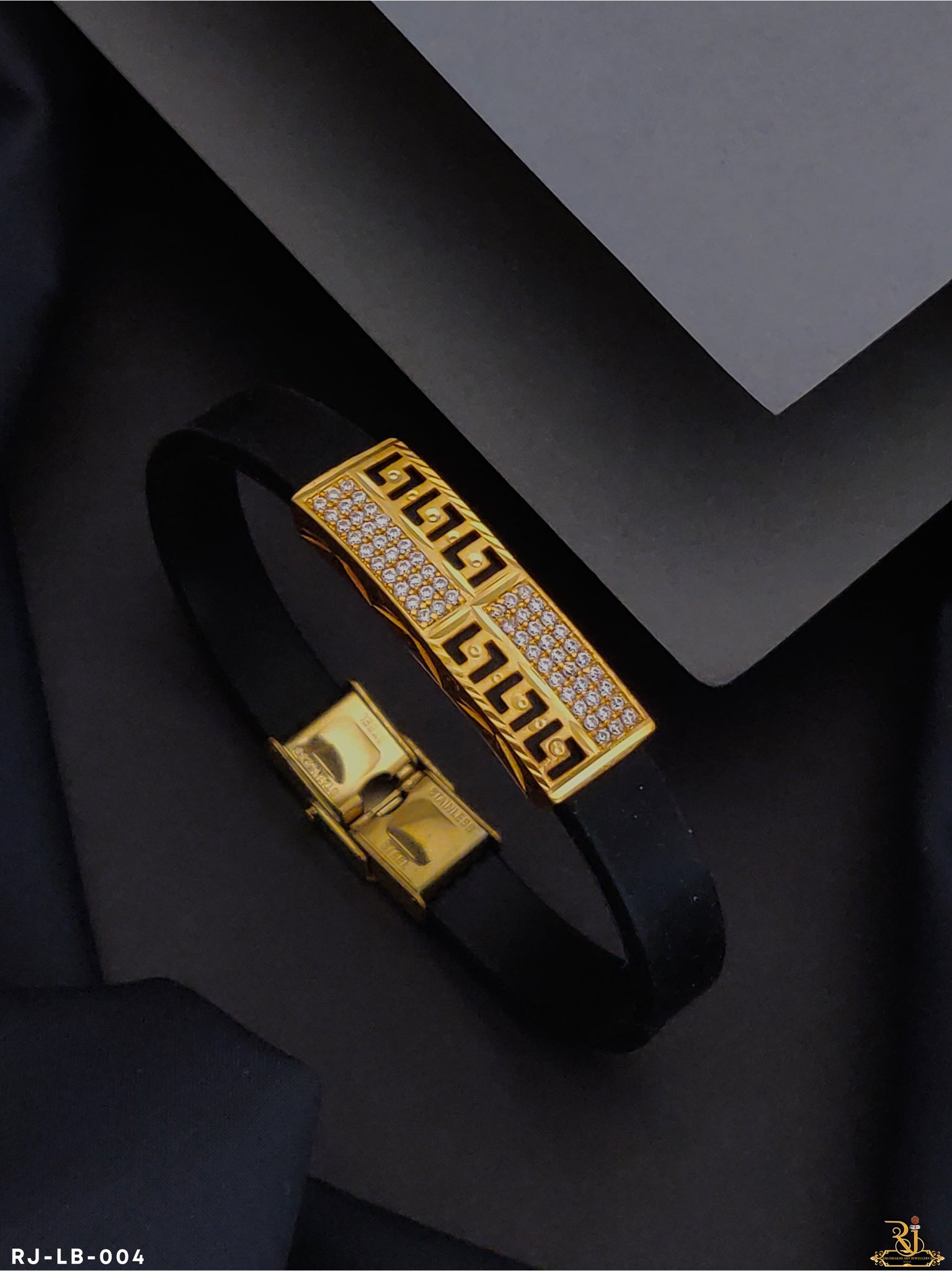 Micro Gold Plated with Diamond Glittering Design Bracelet for Men -LB-004