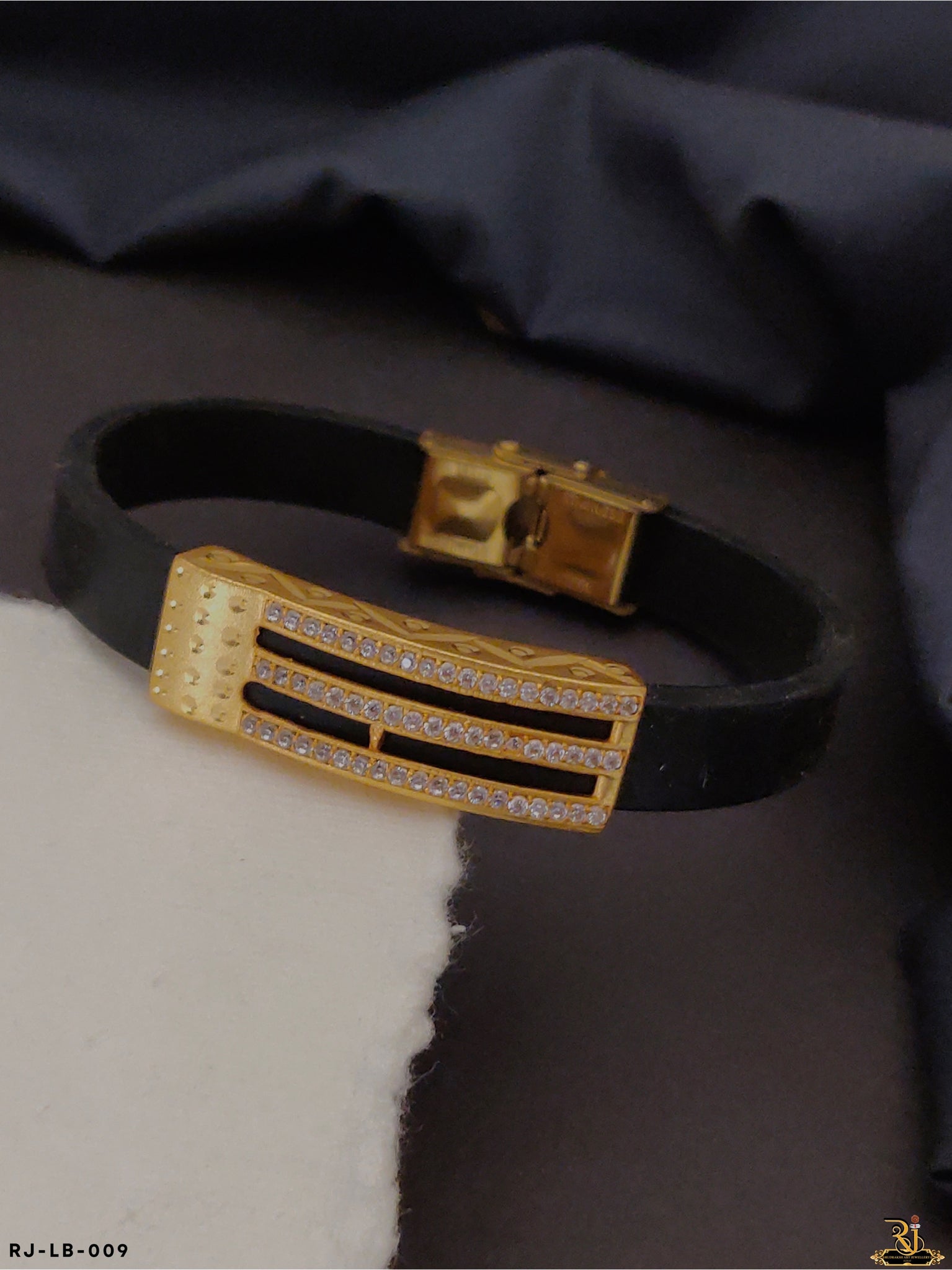 Micro Gold Plated with Diamond Darjeeling Design Bracelet for Men -LB-009
