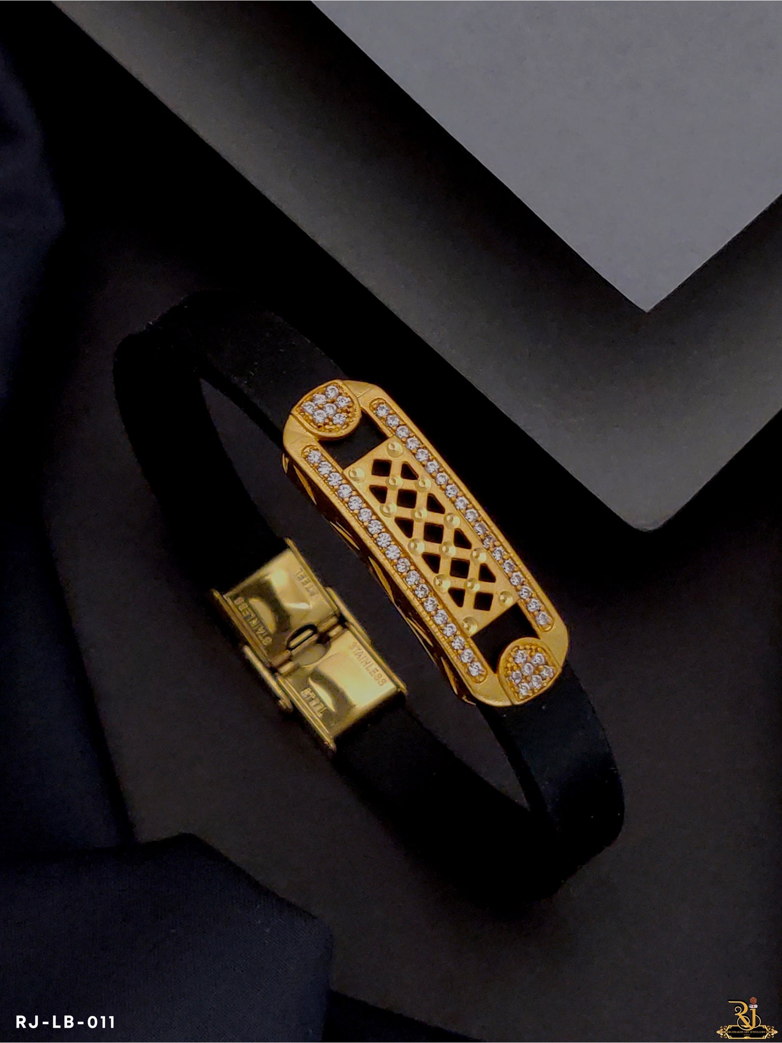 Micro Gold Plated with Diamond Artisanal Design Bracelet for Men -LB-011