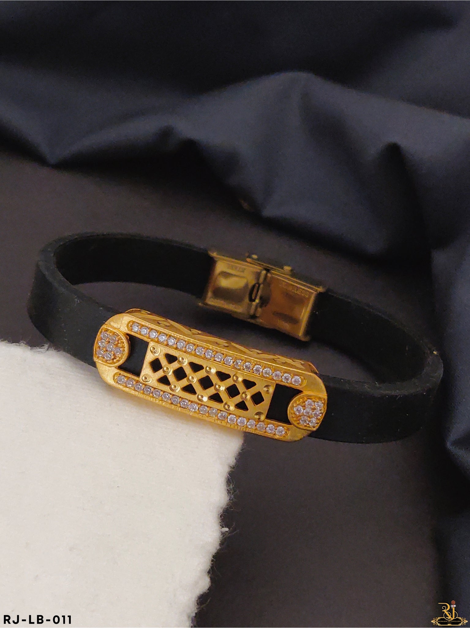 Victorian Style Segmented 18K Gold and Diamond Belt Bracelet - Ruby Lane
