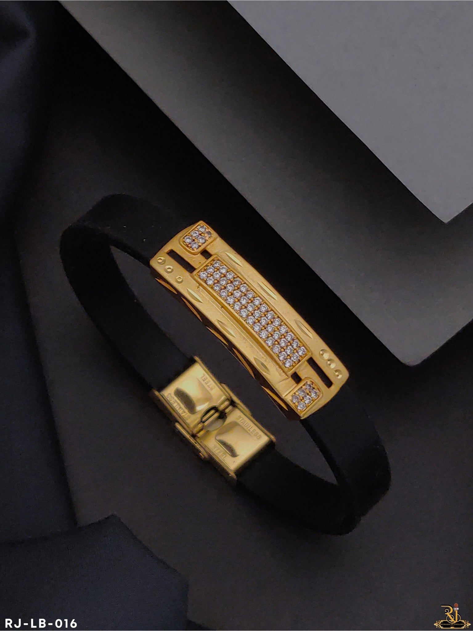 Micro Gold Plated with Diamond  Attractive Design Bracelet for Men -LB-016