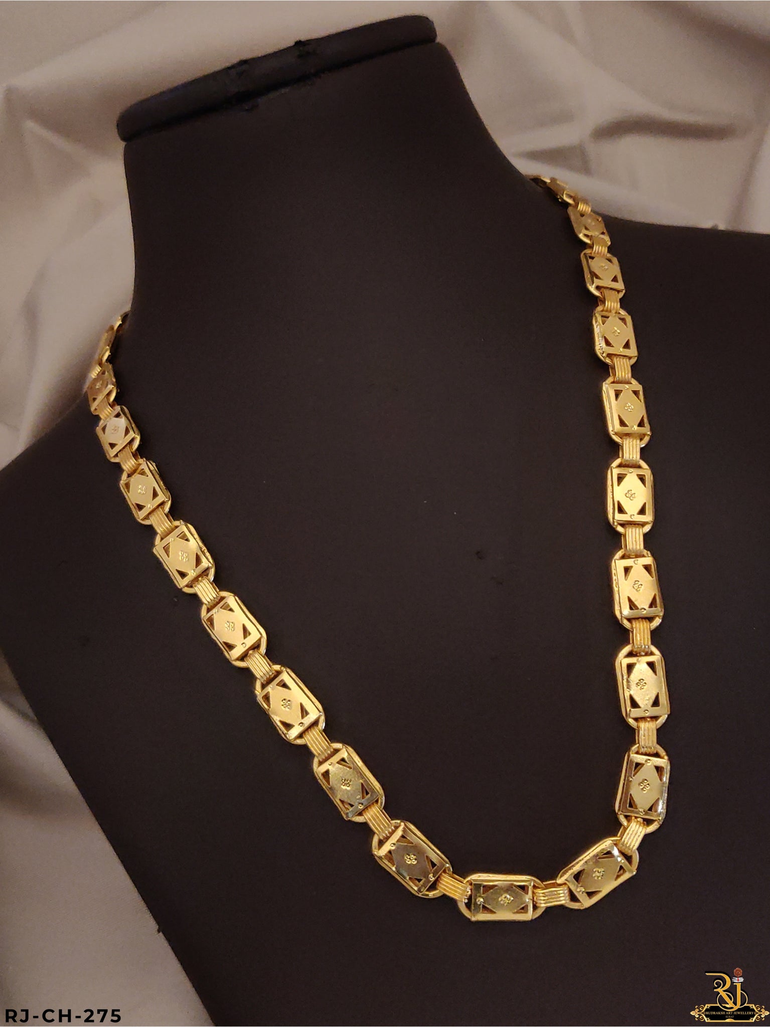 Fascinating King's Drip Gold Plated Biscuit Design Chain for men-CH-275