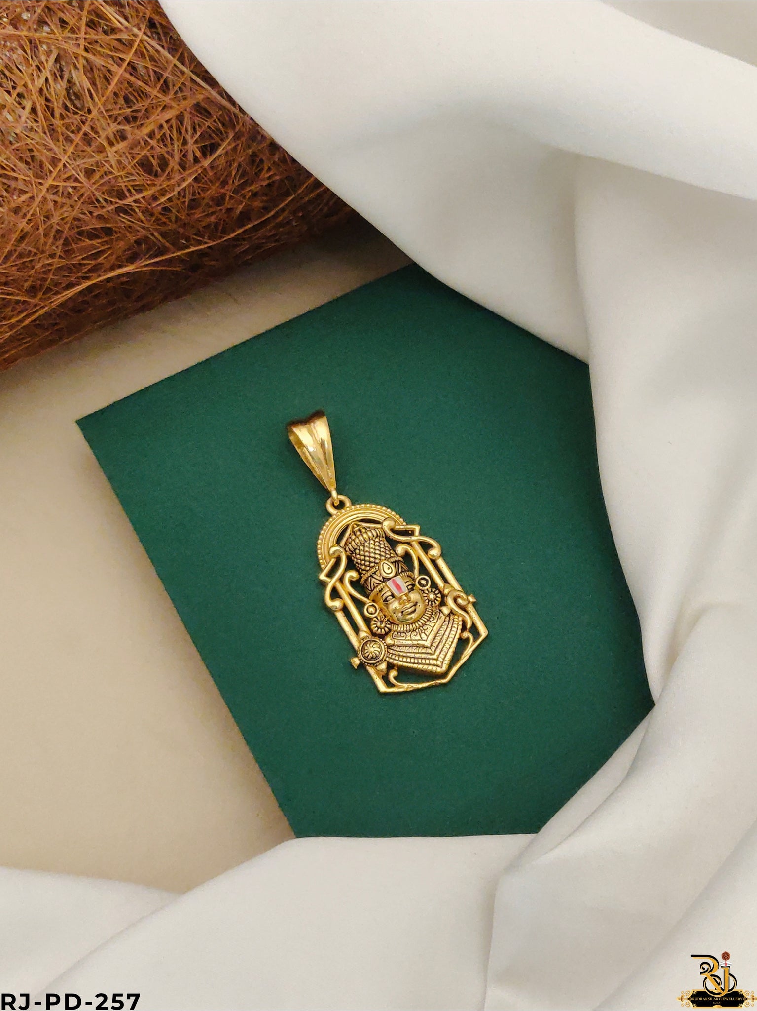 Miraculous Tirupati Balaji Gold Plated Pendant for Men's-PD-257