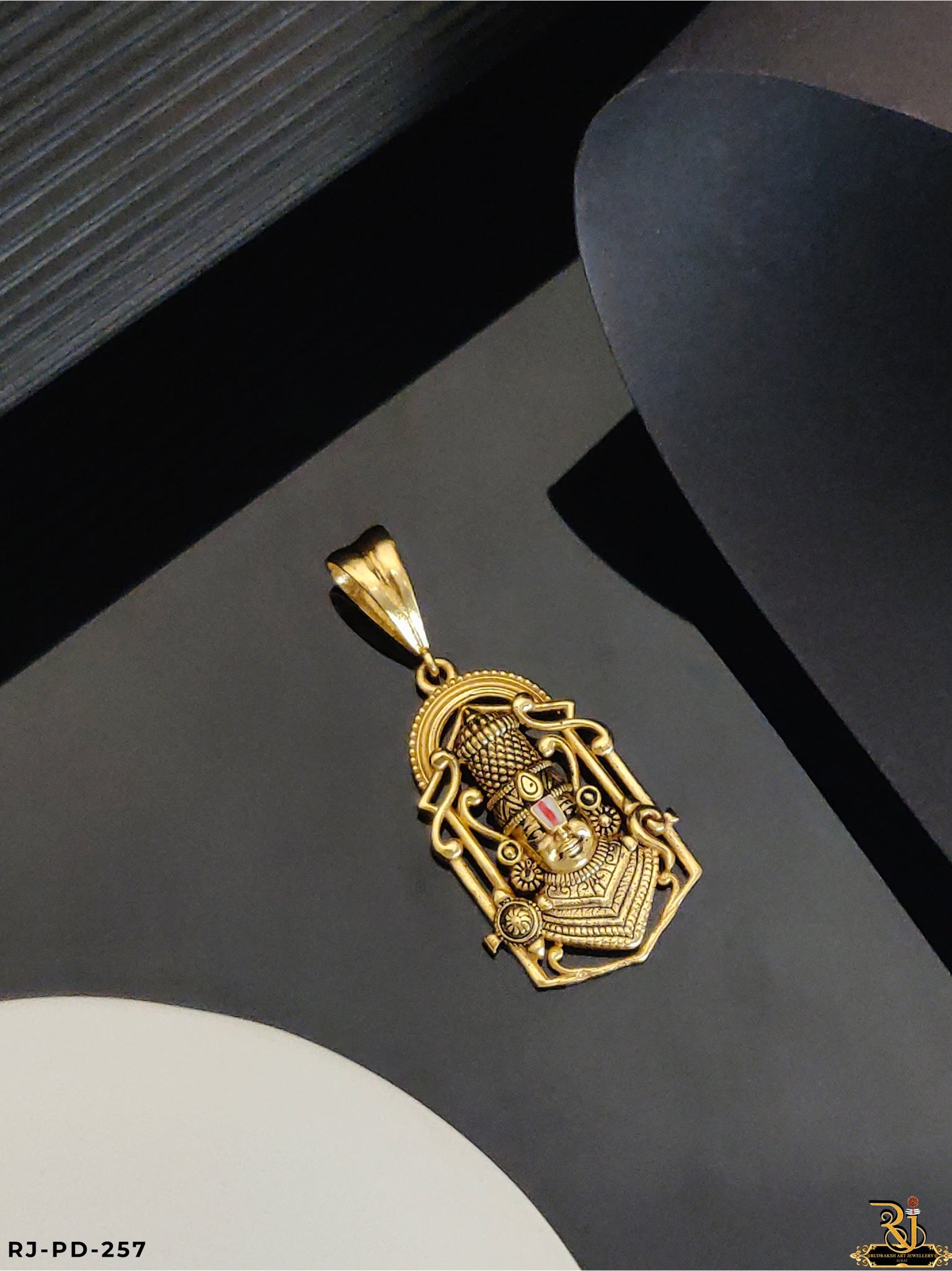 Miraculous Tirupati Balaji Gold Plated Pendant for Men's-PD-257