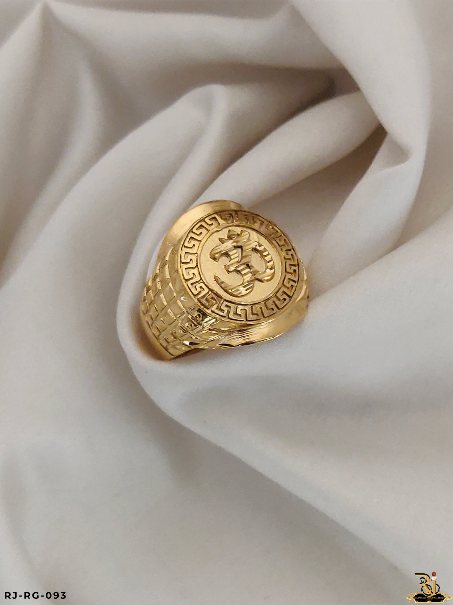 Religious and Stunning Om Design Gold-Plated Ring for men's(Daily USE)RG-093