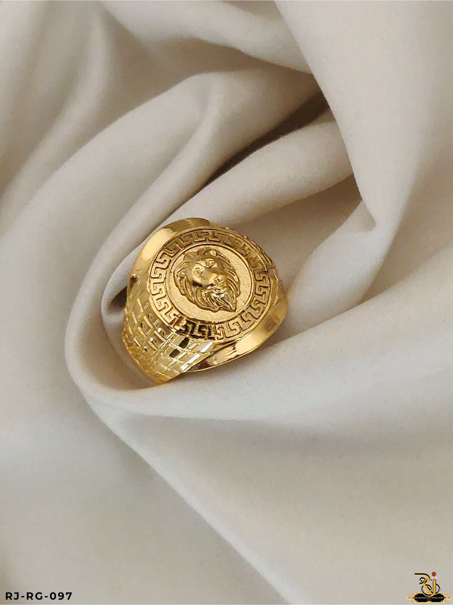 Vintage Lion Face Design Gold Plated Ring for Men's (Daily USE )RG-097