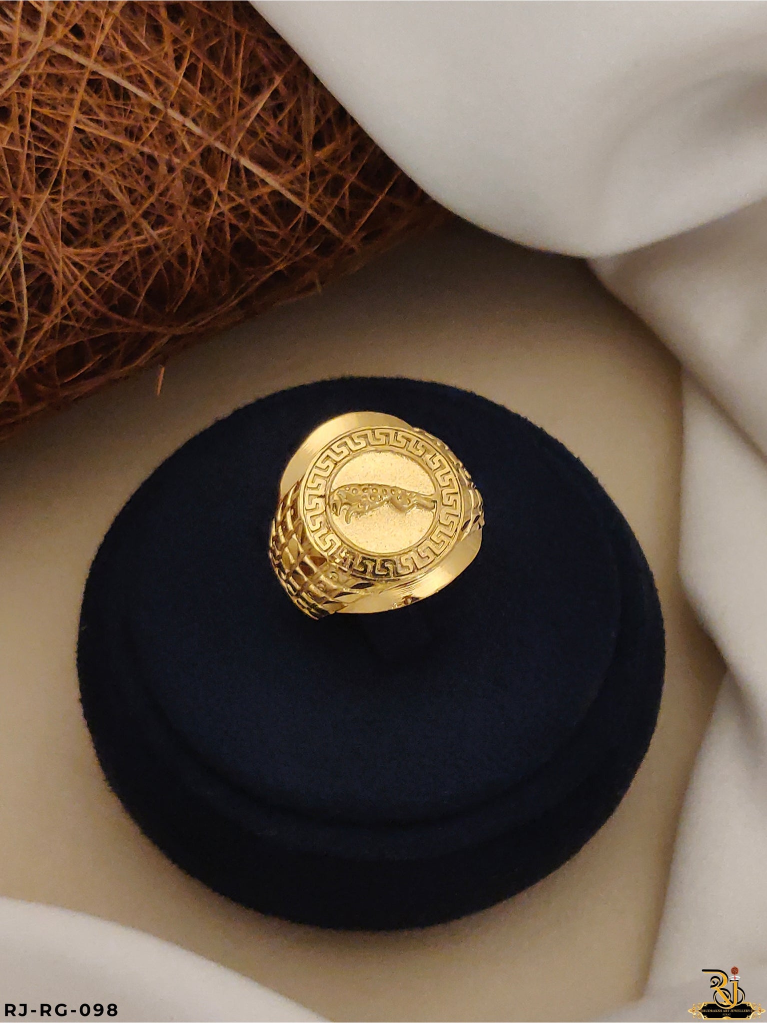Glam Up with Trendy Jaguar Design Gold-Plated Ring for men's(Daily USE )RG-098