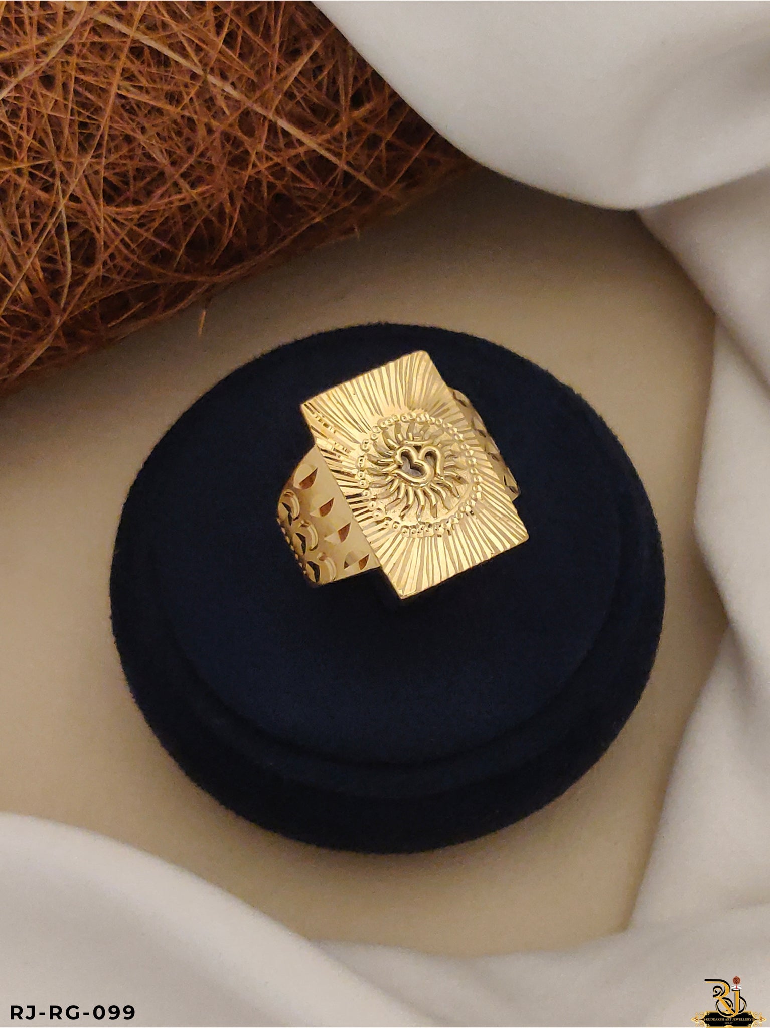 Subtle Shine and Stunning Om Design Gold-Plated Ring (Daily USE )RG-099