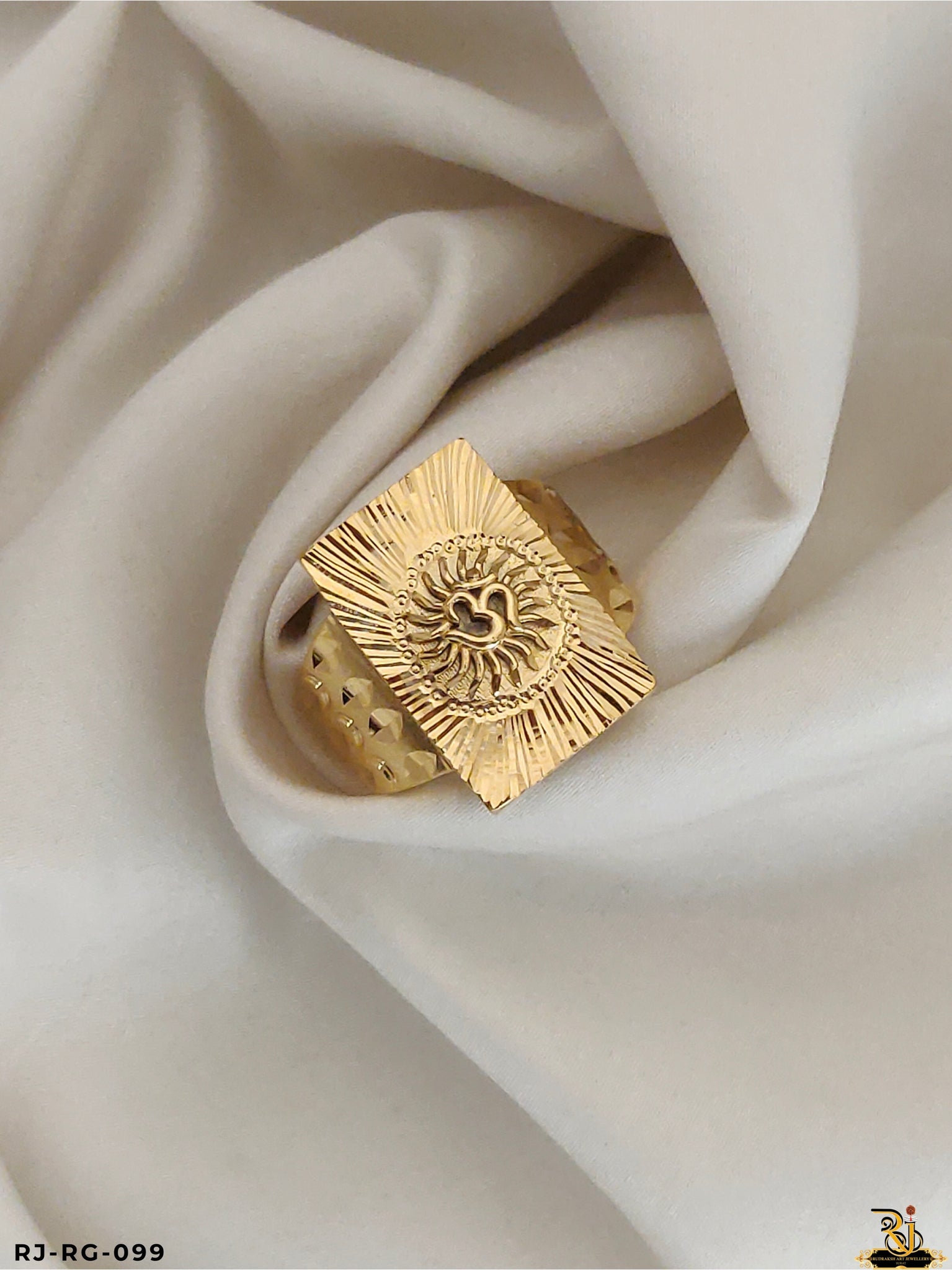 Subtle Shine and Stunning Om Design Gold-Plated Ring (Daily USE )RG-099