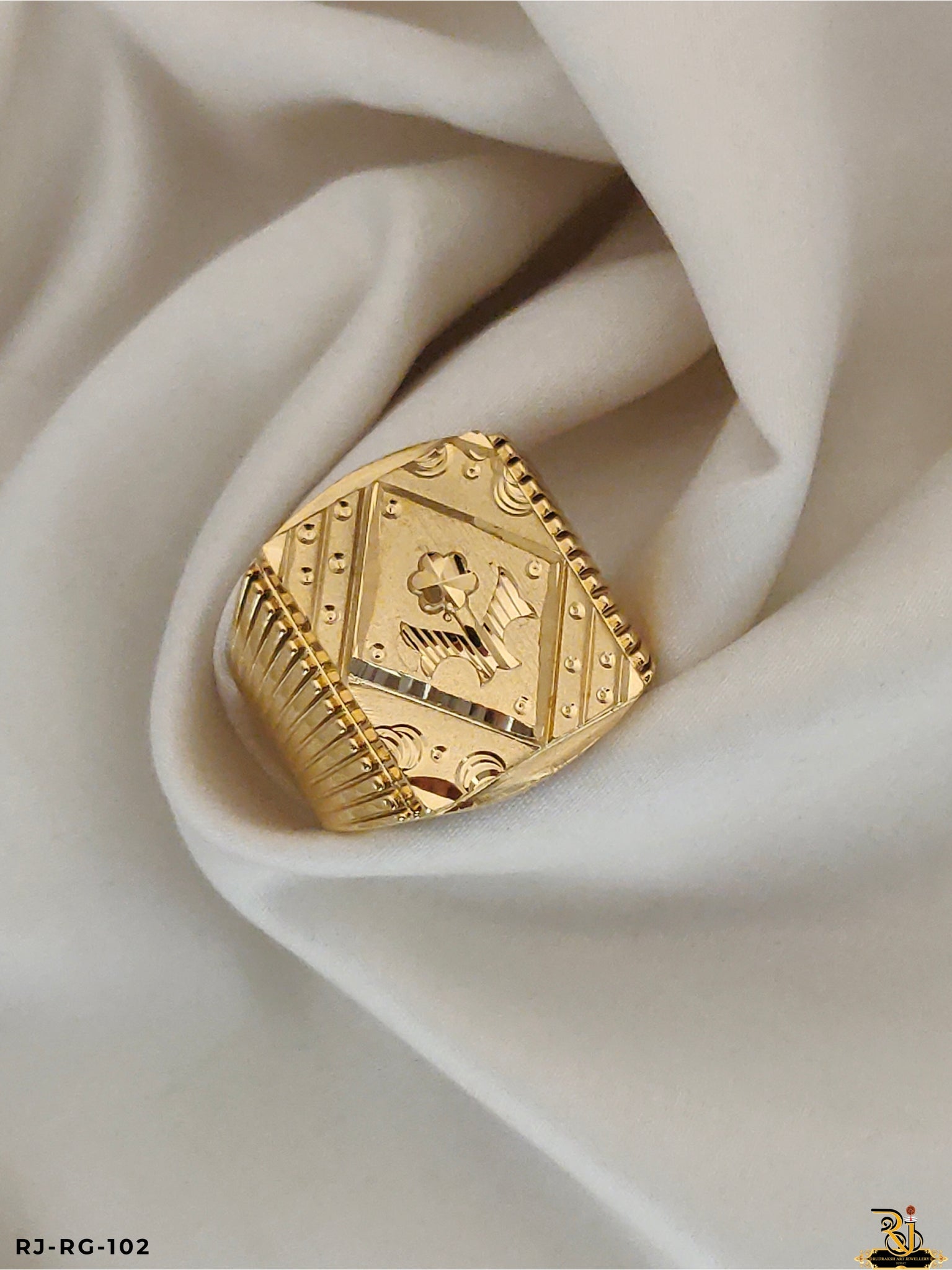 Modern Elegance Flower Design Gold-Plated Rings (Daily USE )-RG-102