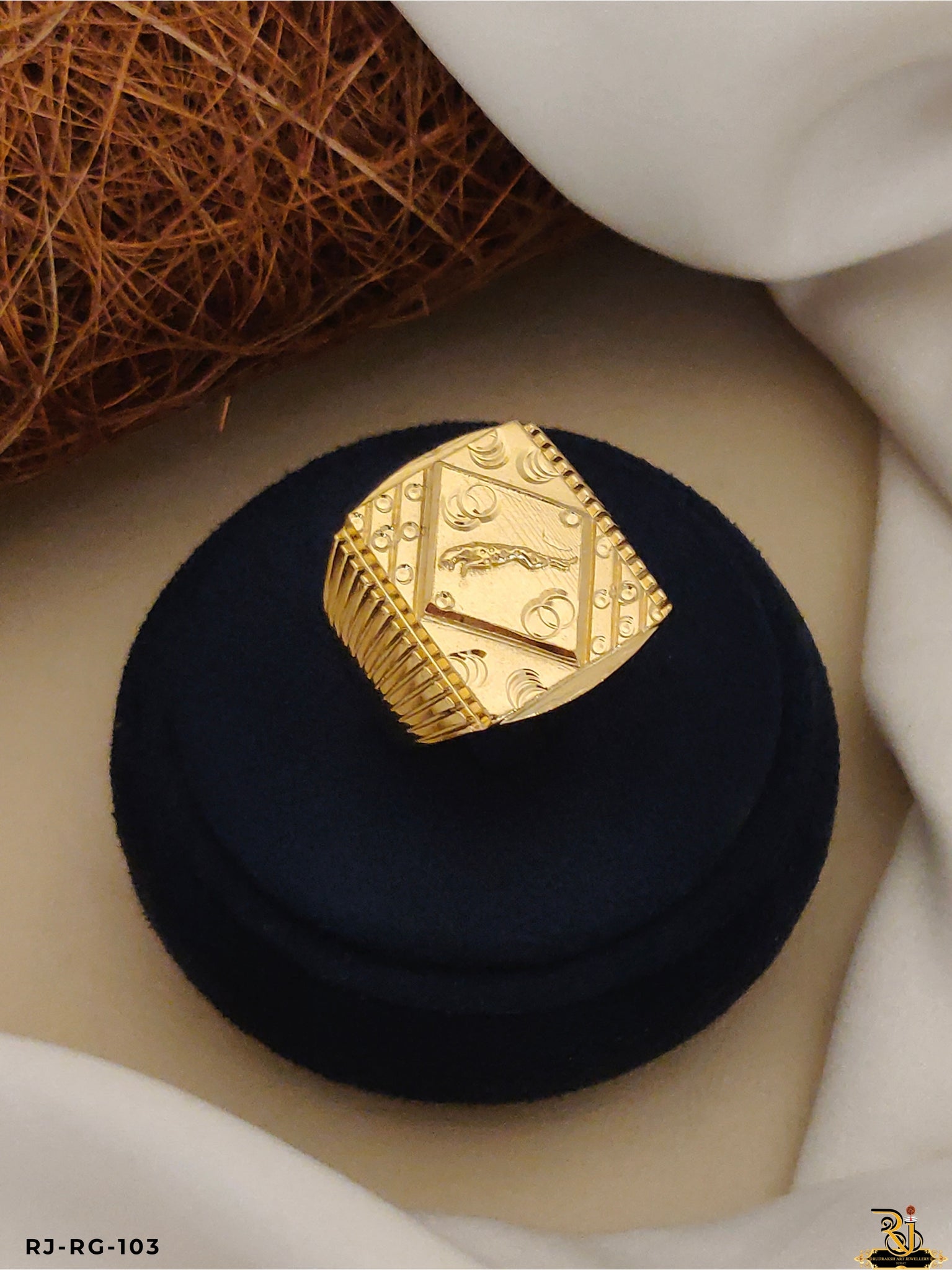 Gift the Glow and Dainty Jaguar Design Gold-Plated Ring for men's (Daily USE )-RG-103
