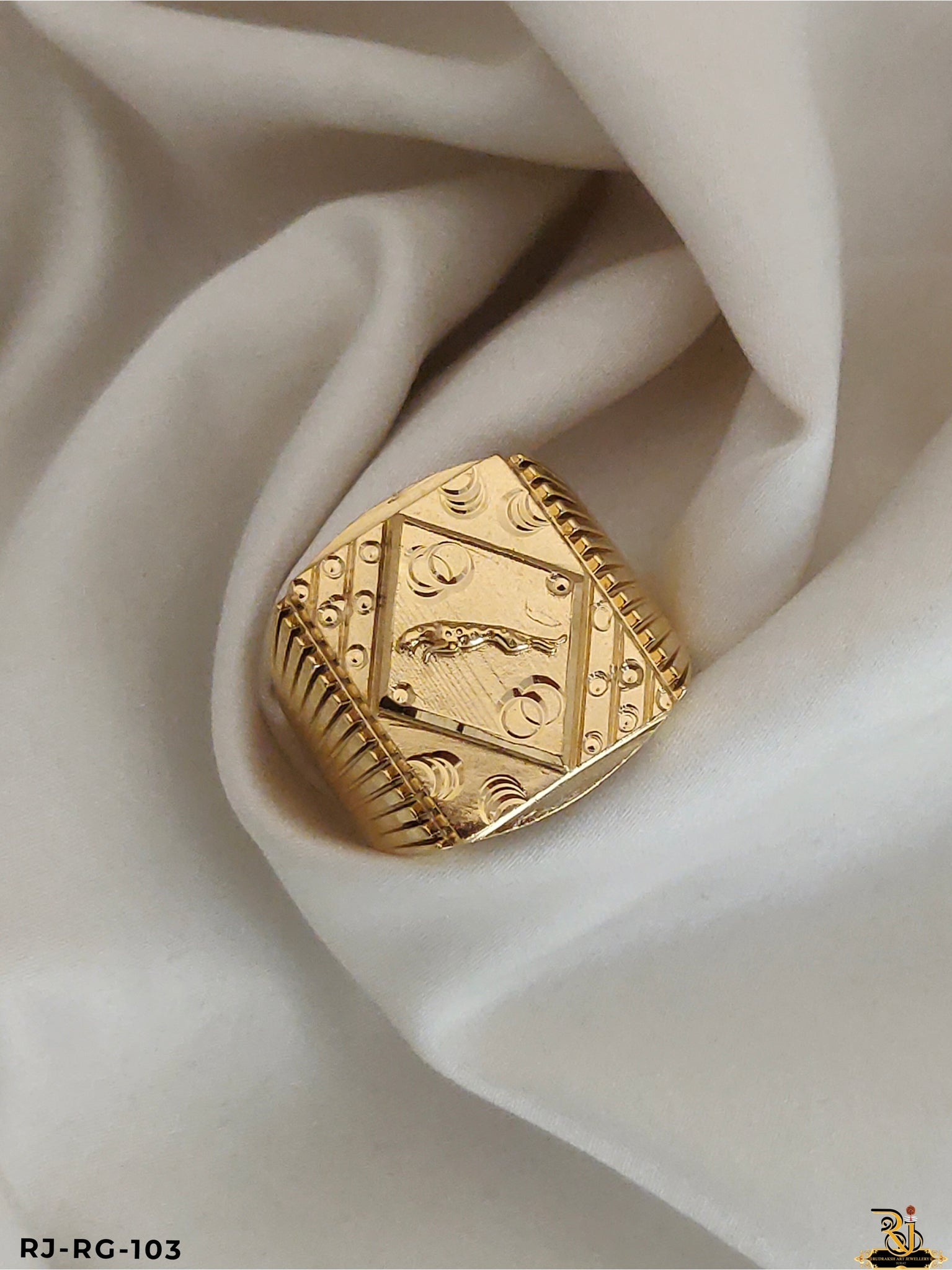Gift the Glow and Dainty Jaguar Design Gold-Plated Ring for men's (Daily USE )-RG-103