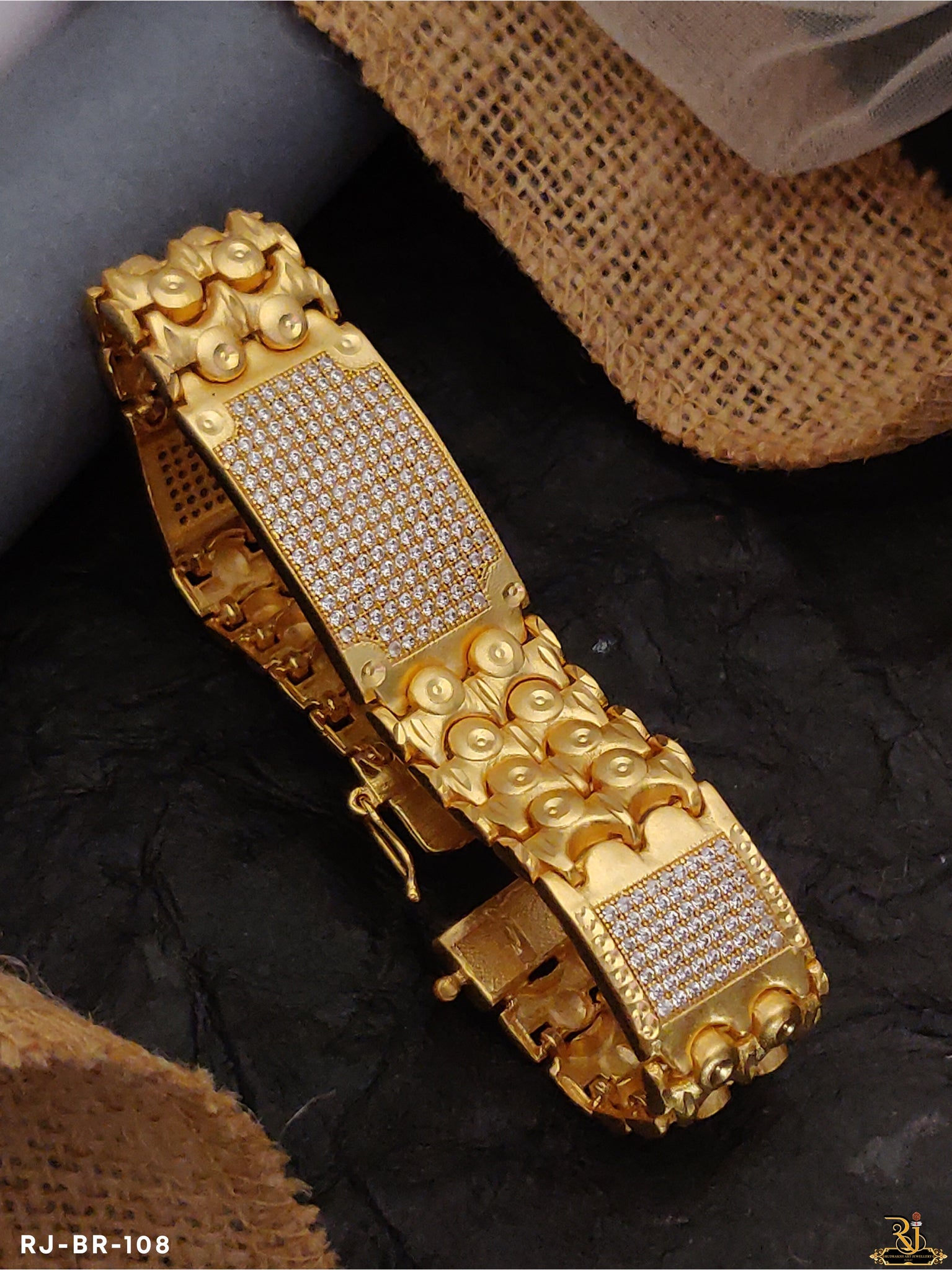 Stunning Antique Matt Gold Polish Hand Bracelet  Abdesignsjewellery
