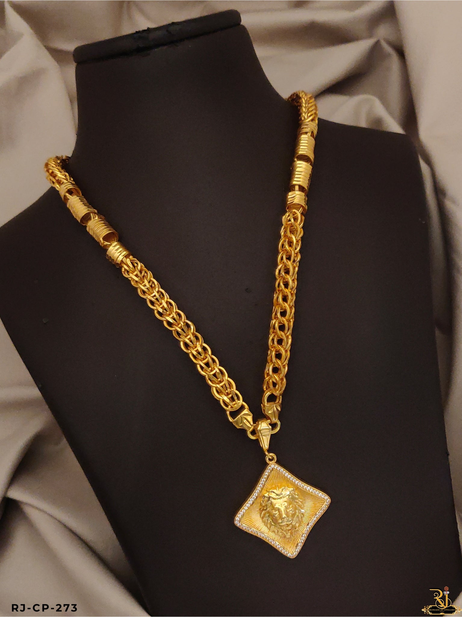 Golden Roar Pendant With Rassa Chain for Men's CP-273