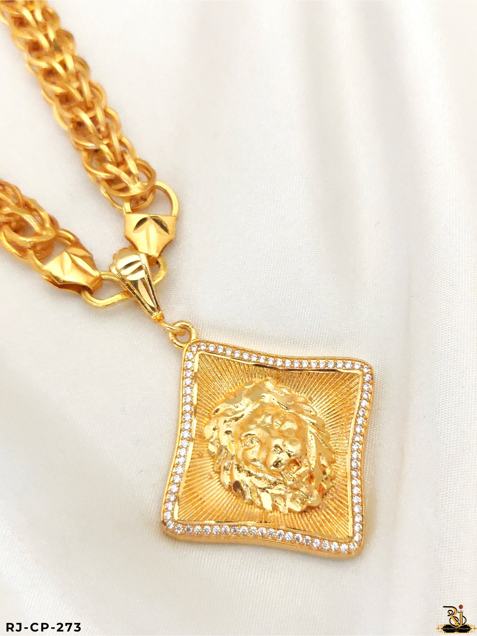 Golden Roar Pendant With Rassa Chain for Men's CP-273