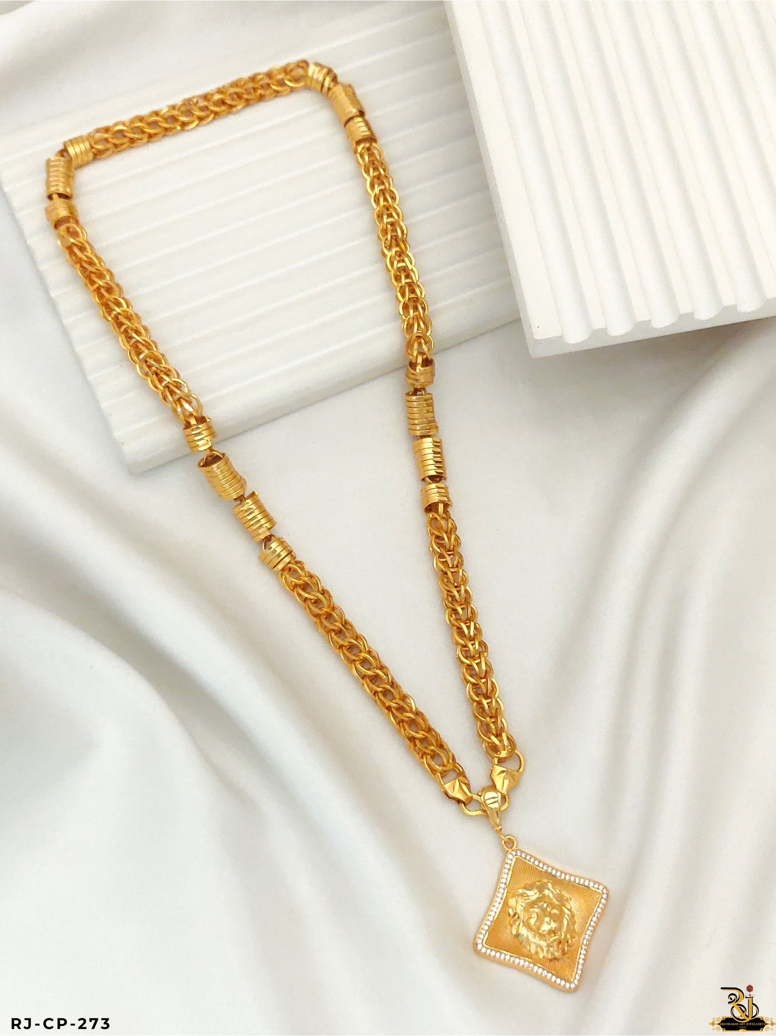 Golden Roar Pendant With Rassa Chain for Men's CP-273