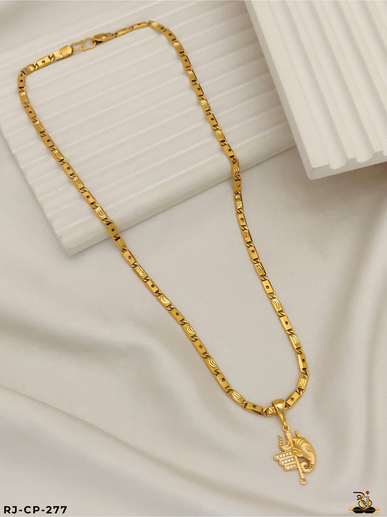Shree Ganesh Divine Pendant With Biscuit Chain for Men's CP-277