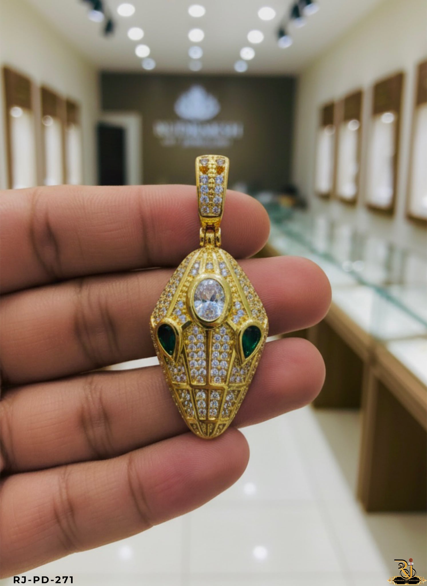 Prestige Hip Hop Diamond Snake Face Pendant For Men's-PD-271