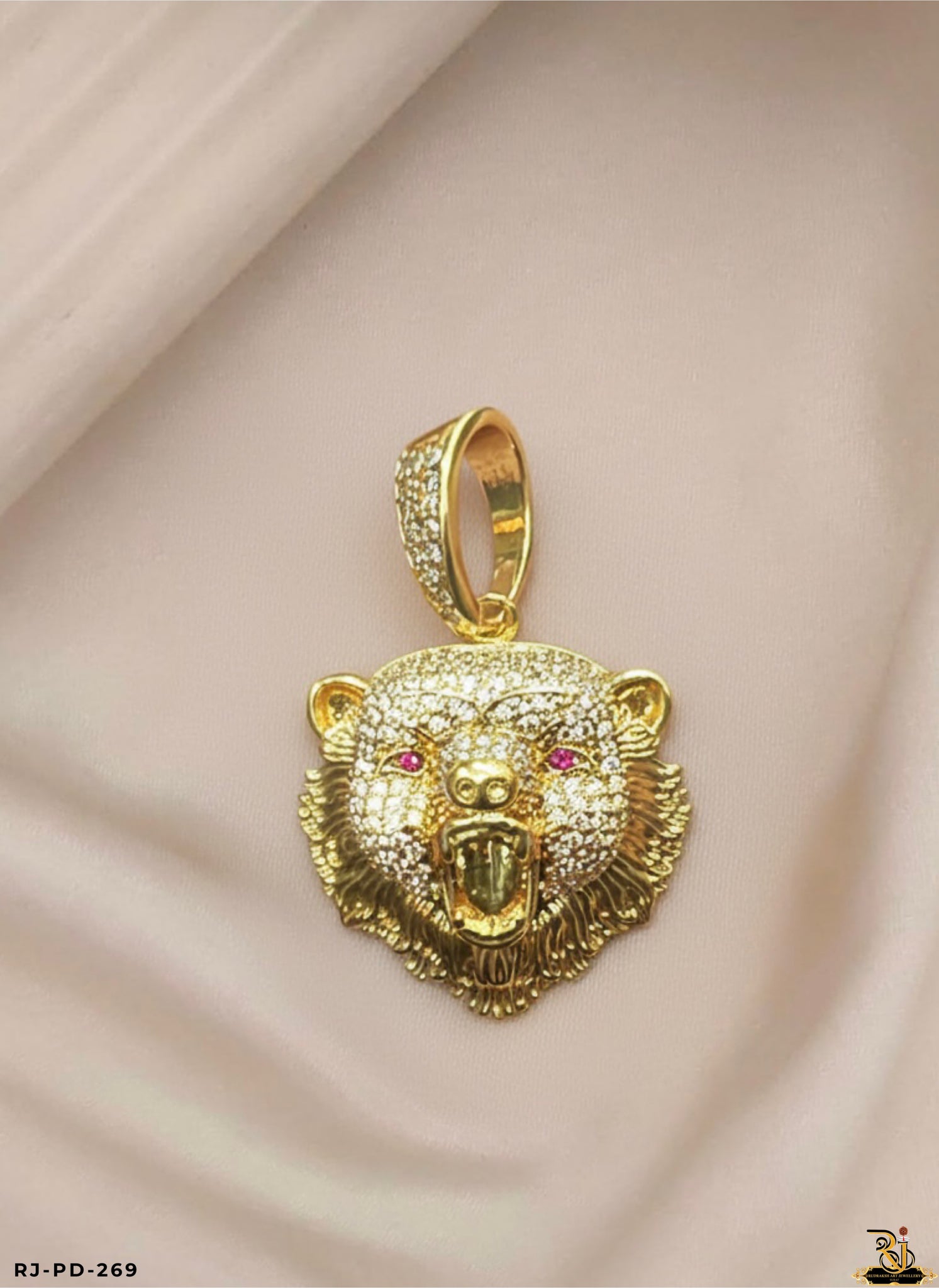 Crown Jewel Hip Hop Diamond Bear Pendant For Men's-PD-269