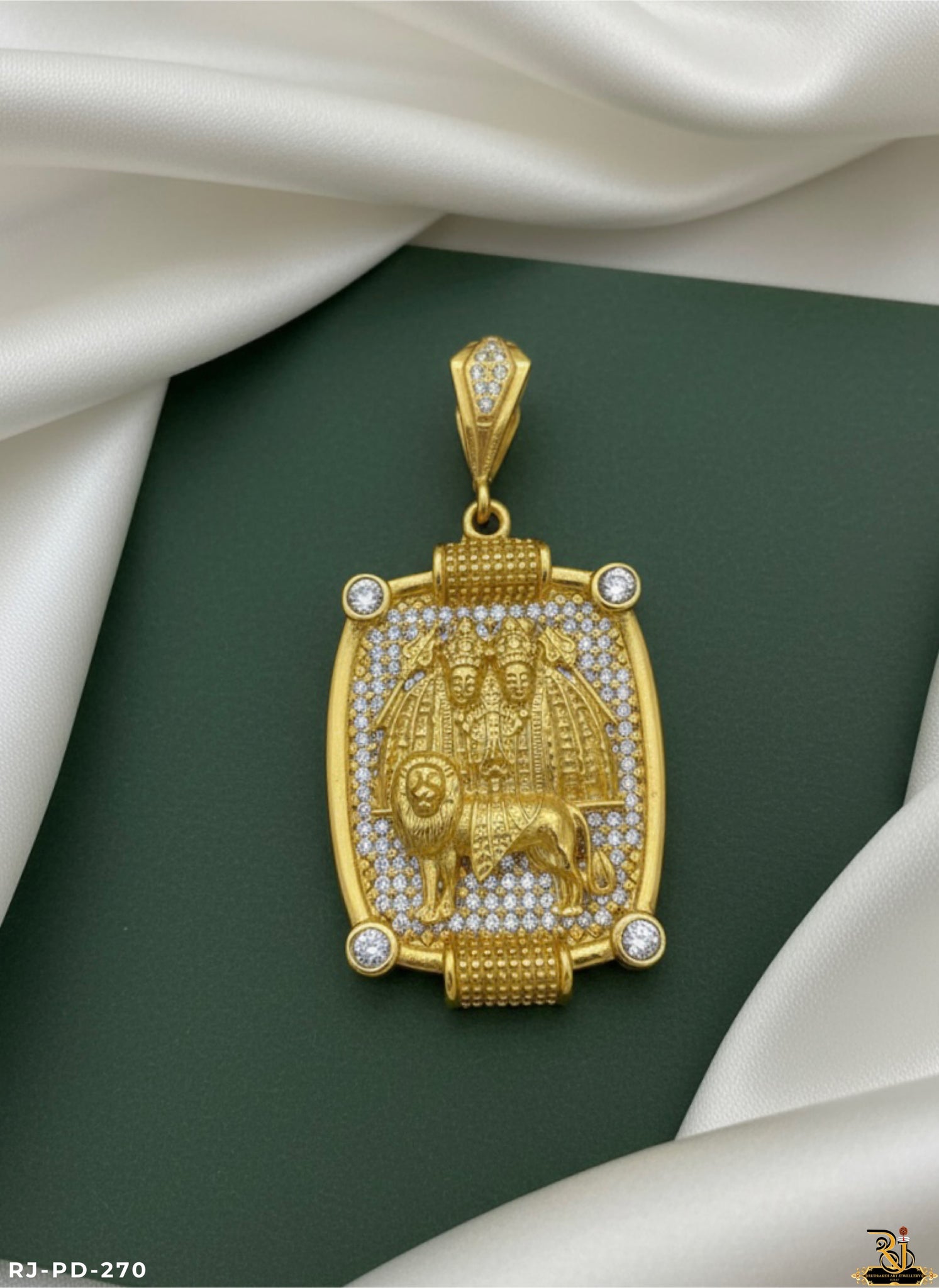 Spiritual Blessing Diamond Chamunda Maa Pendant For Men's-PD-270